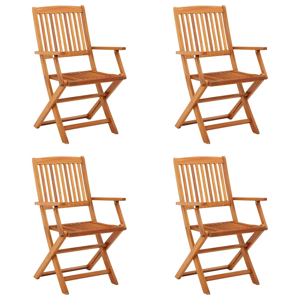 Lot de 4 chaises de jardin pliantes en bois