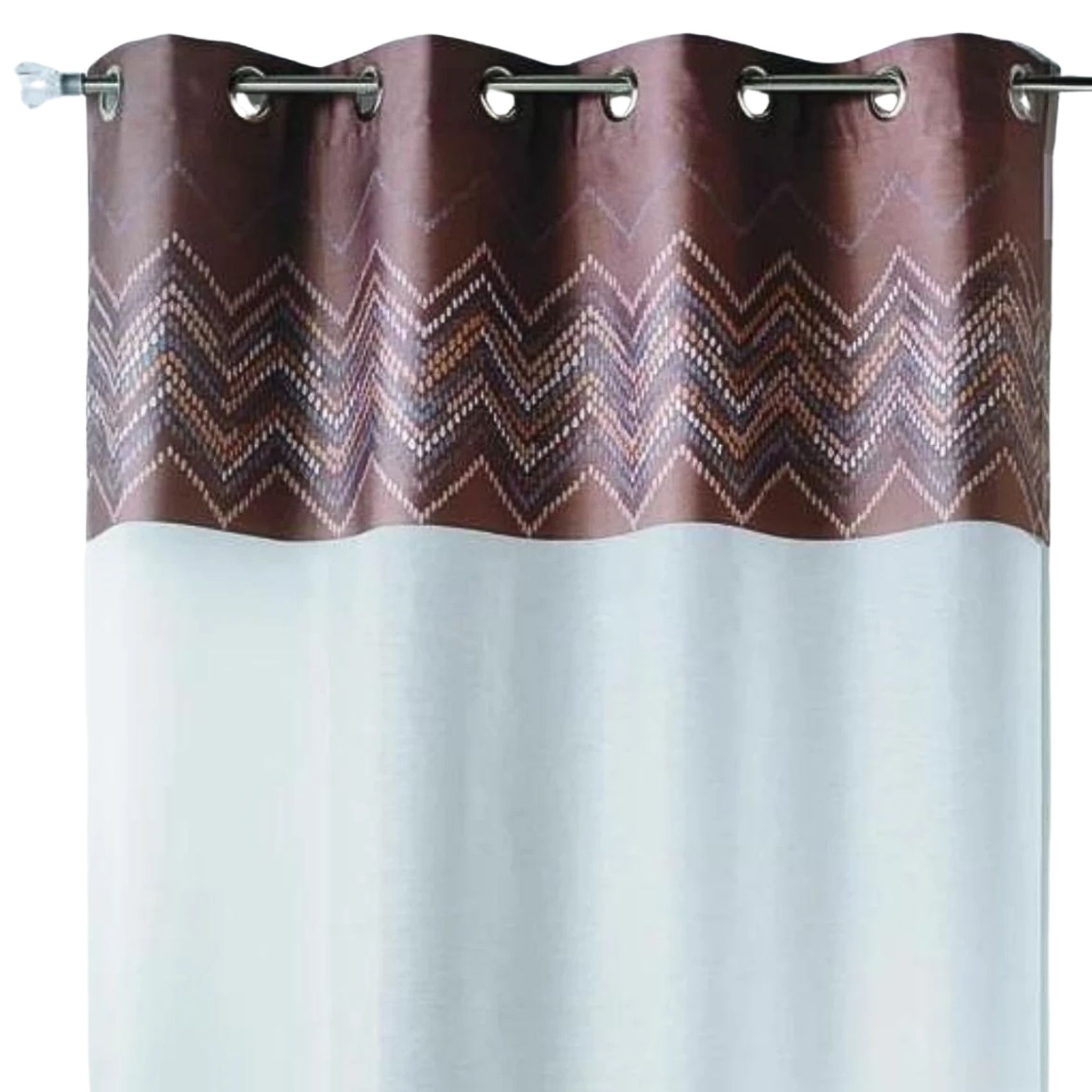 Voilage en jacquard avec parement haut chevron — vue 3