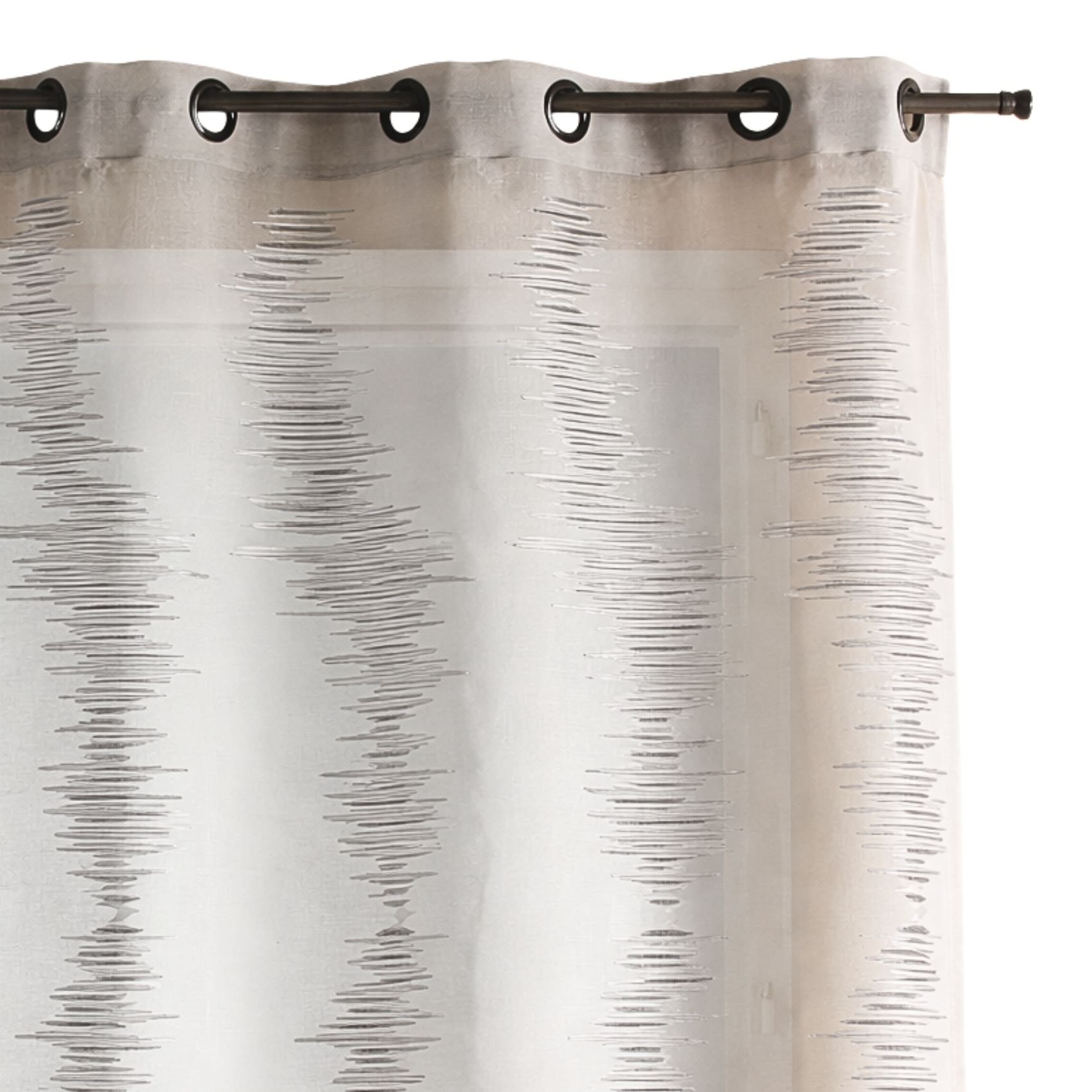 Rideau étamine brodée 'ZigZag' — vue 3