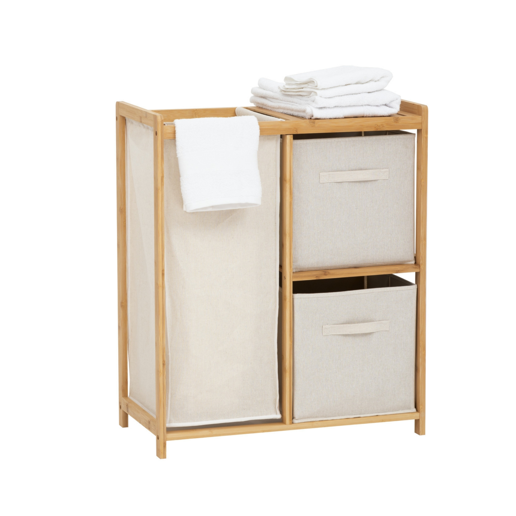 Etagère bambou panier à linge — vue 3