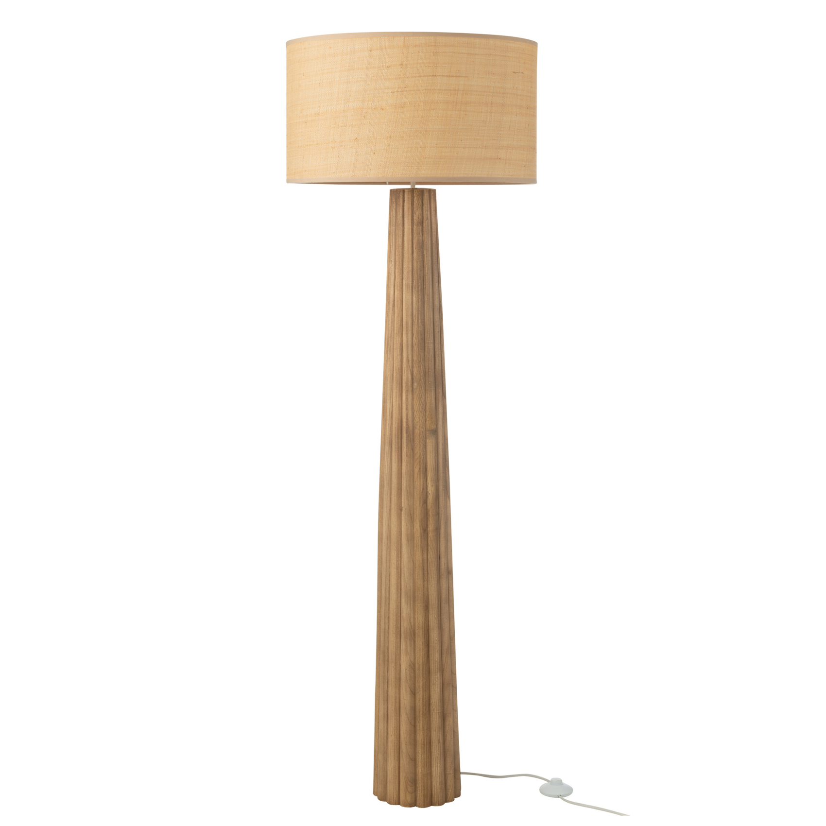 Lampadaire en bois avec abat-jour tissu — vue 3