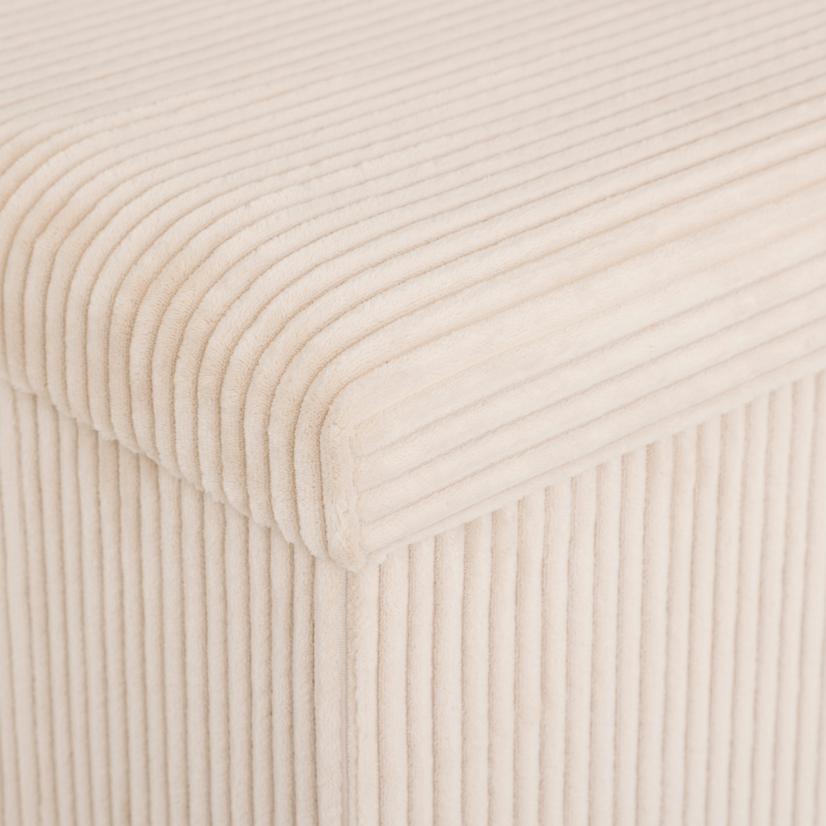 Pouf pliable double effet velours côtelé avec rangement intégré — vue 6