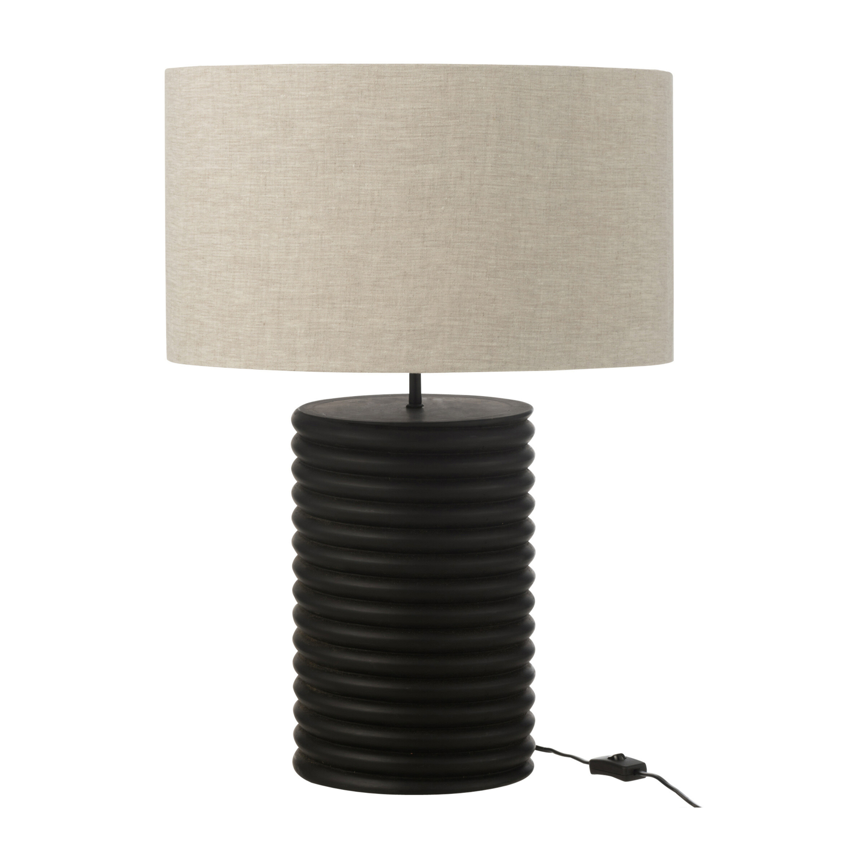 Lampe à poser en bois avec abat-jour tissu — vue 3