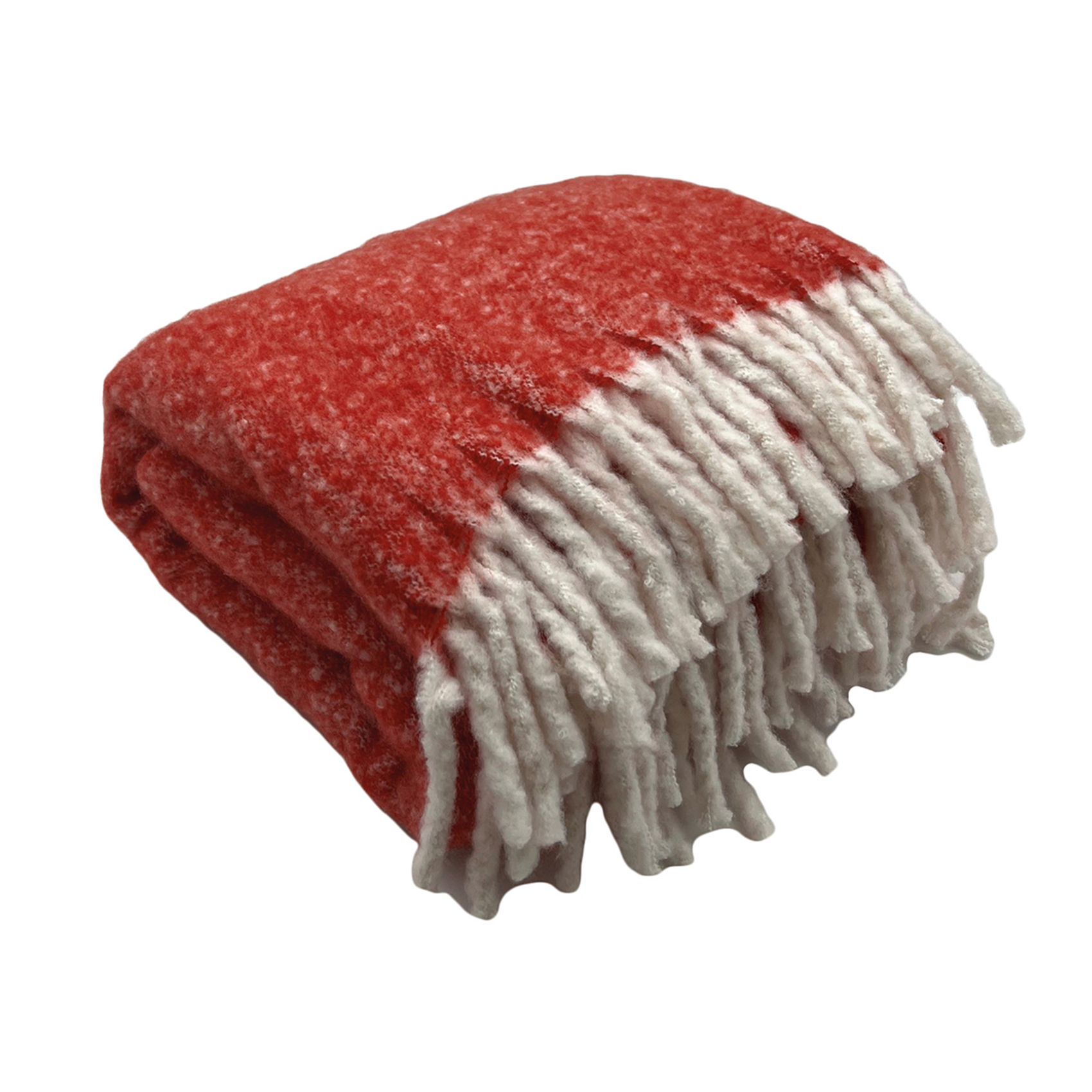 Plaid aspect mohair à franges torsadées — vue 6