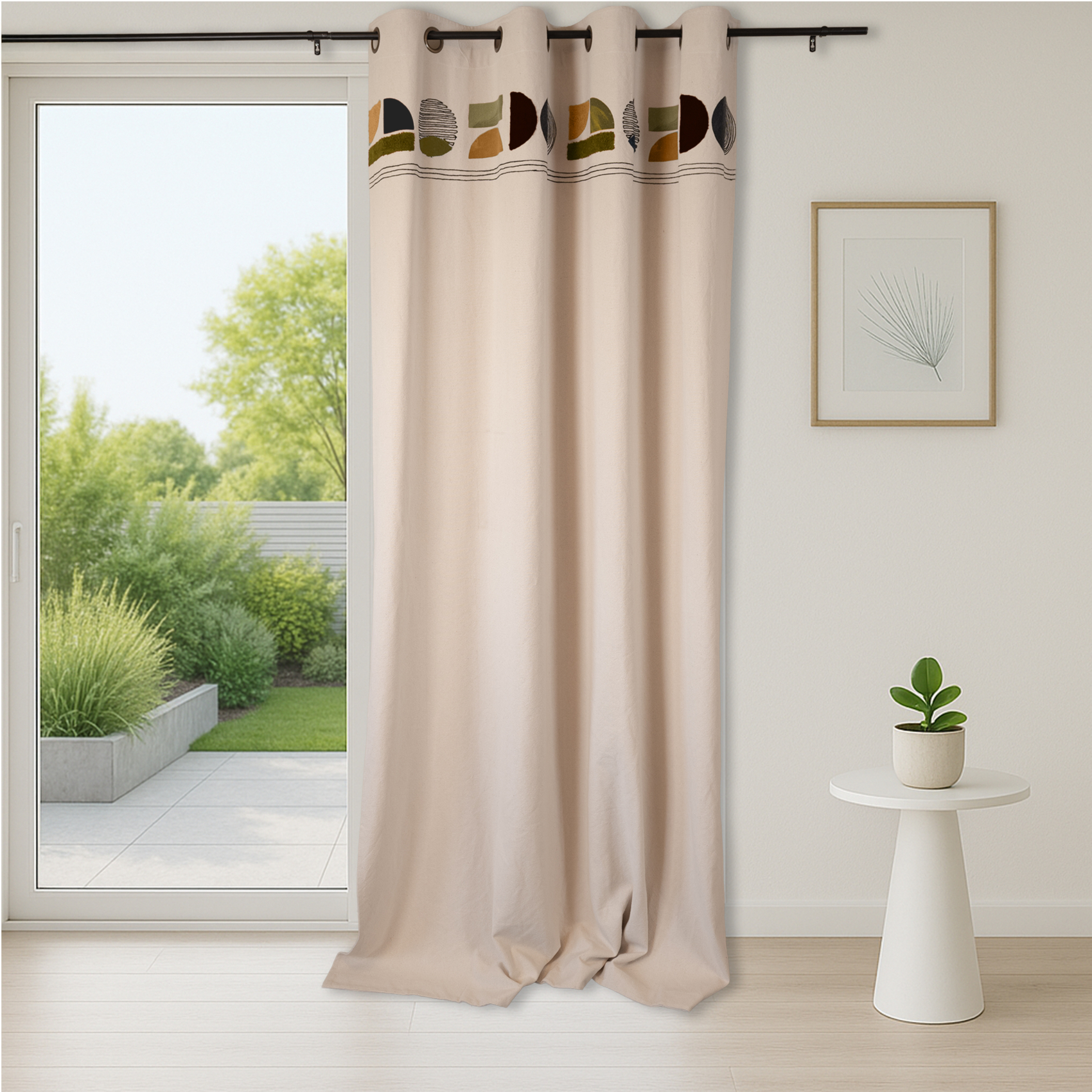 Rideau design en coton lavé