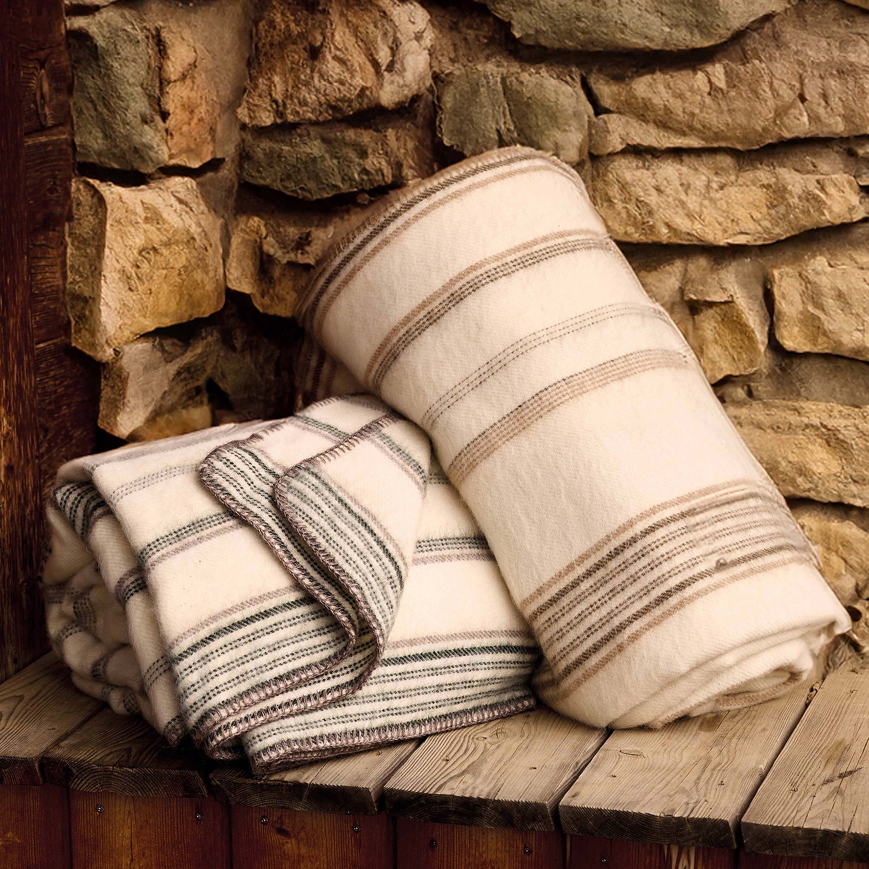 Plaid laine et mohair à rayure — vue 5