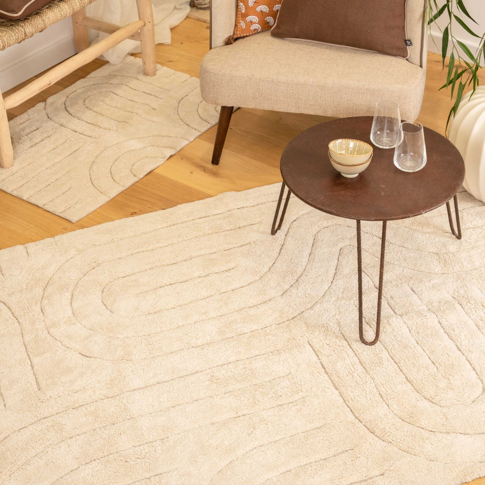 Tapis déco moderne en coton design graphique — vue 4