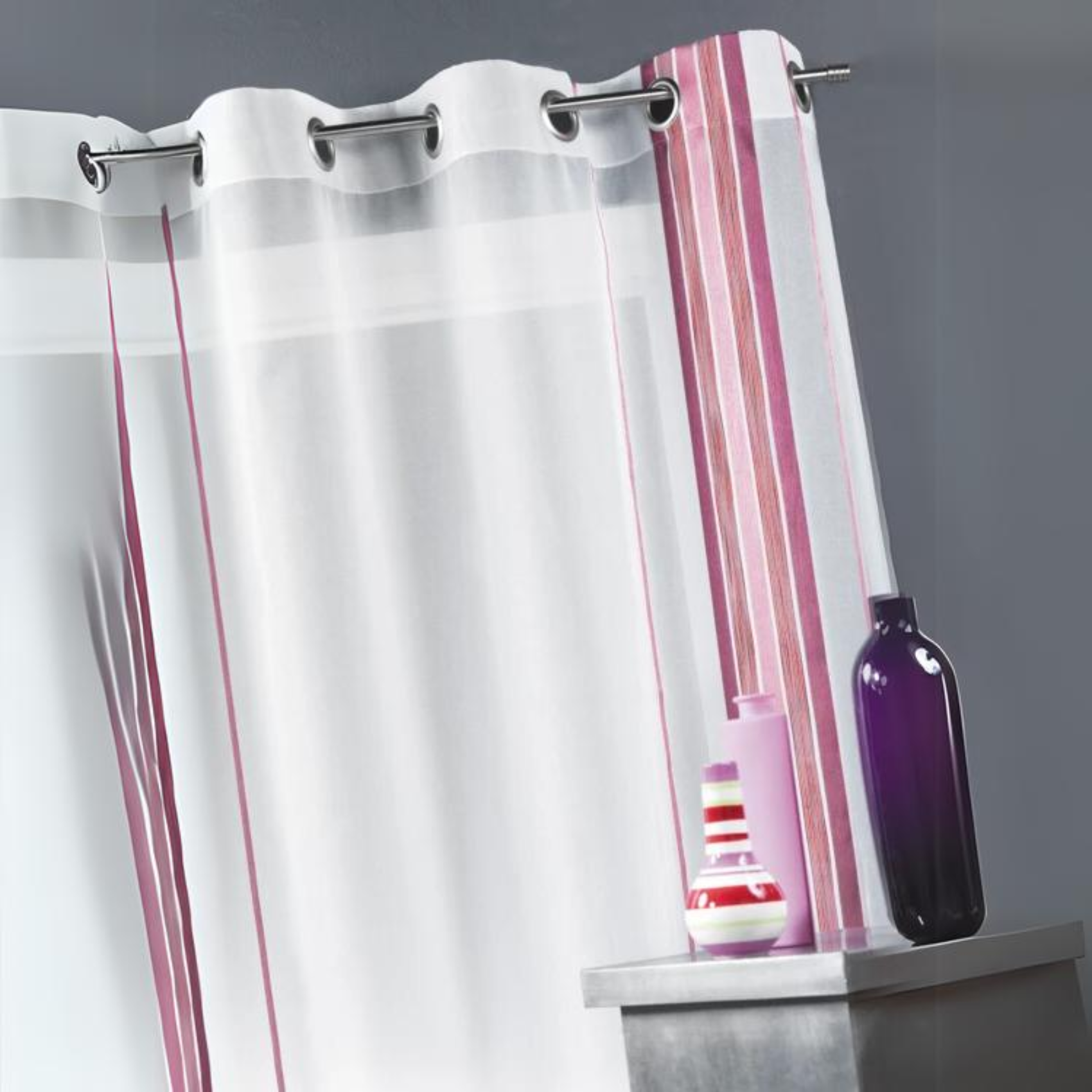 Voilage fantaisie tissé rayure verticale — vue 3