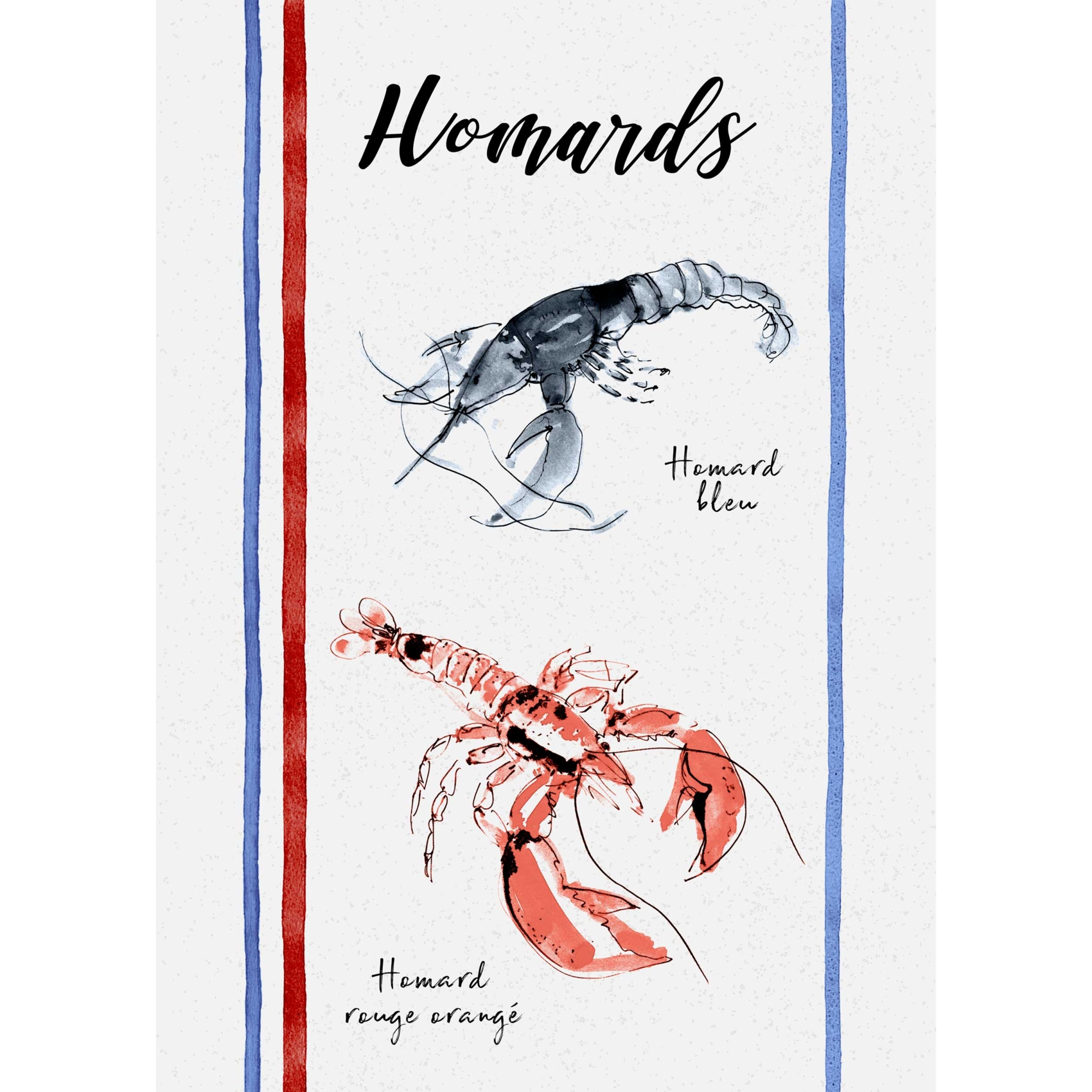 Lot de 3 torchons en coton lavé fruits de mer — vue 5