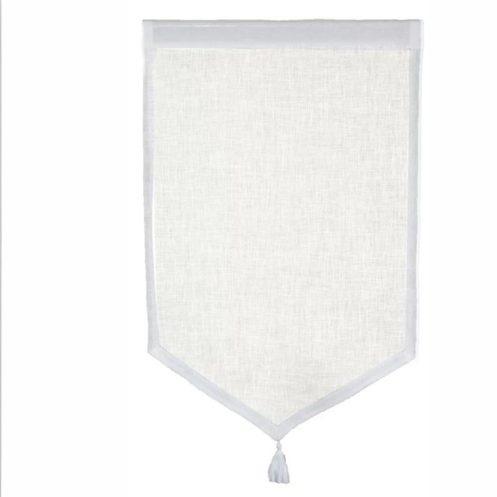 Paire de petits voilages en 100% lin avec pointe et pompon — vue 4