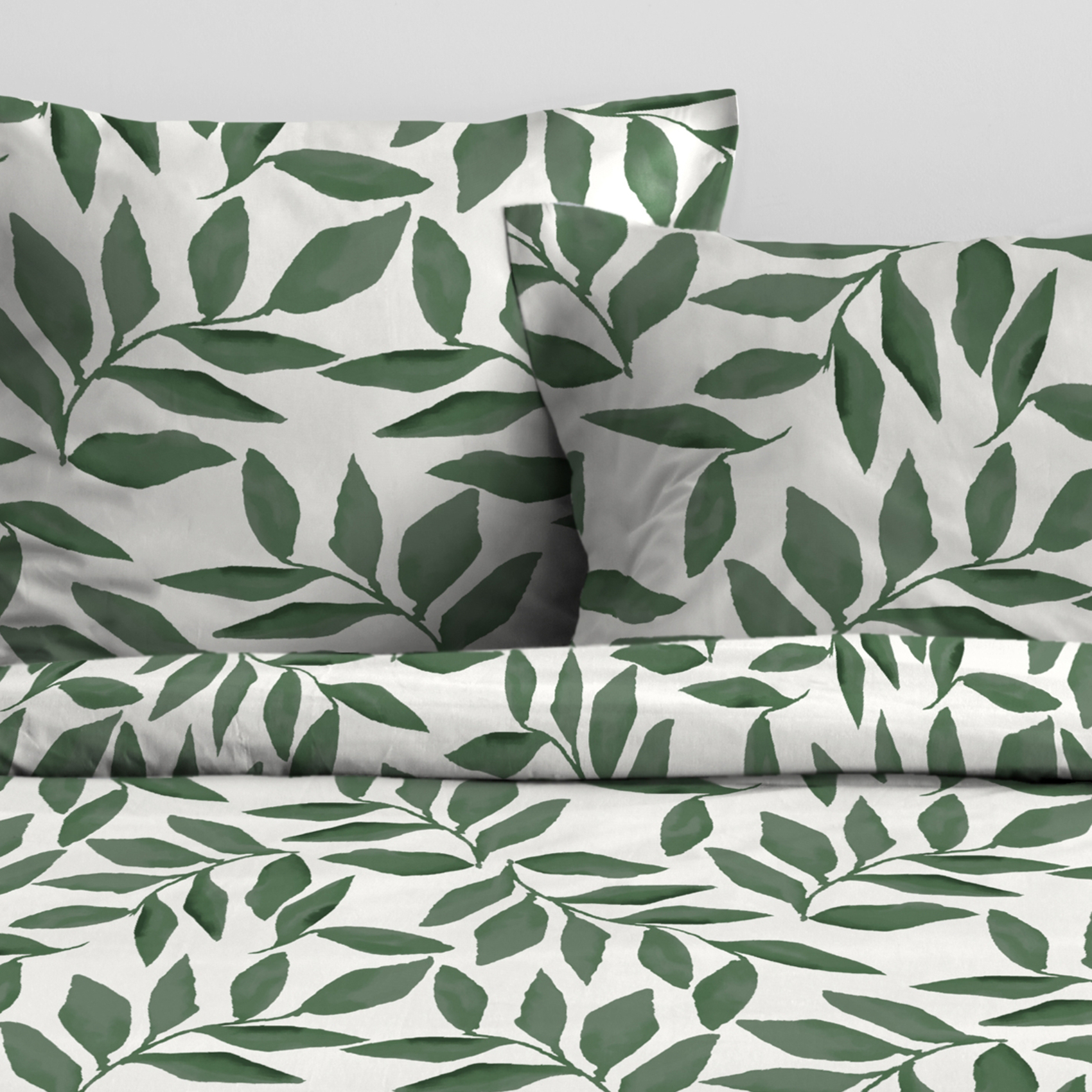 Parure de lit 3 pièces  microfibre feuillage housse + taies — vue 3