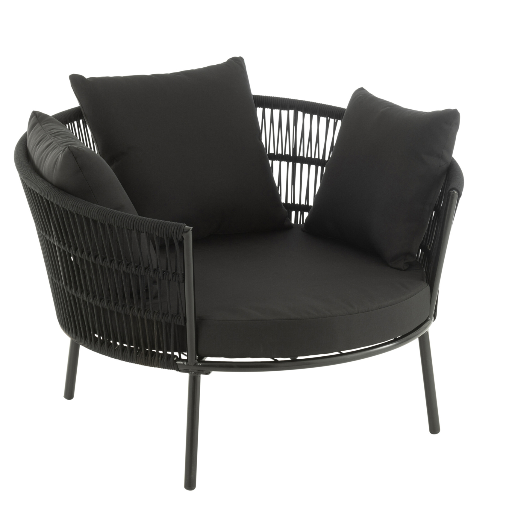 Fauteuil de jardin en rotin et metal