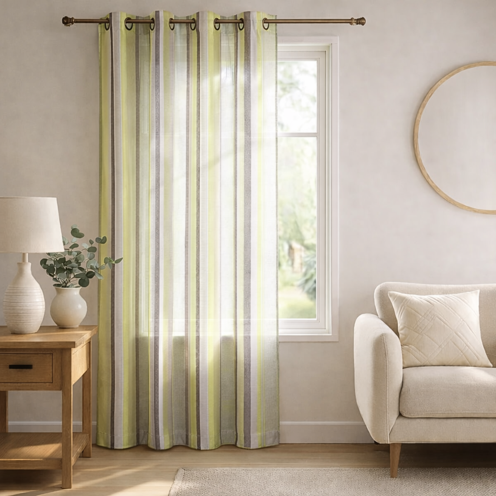 Voilage avec Rayures Verticales colorées