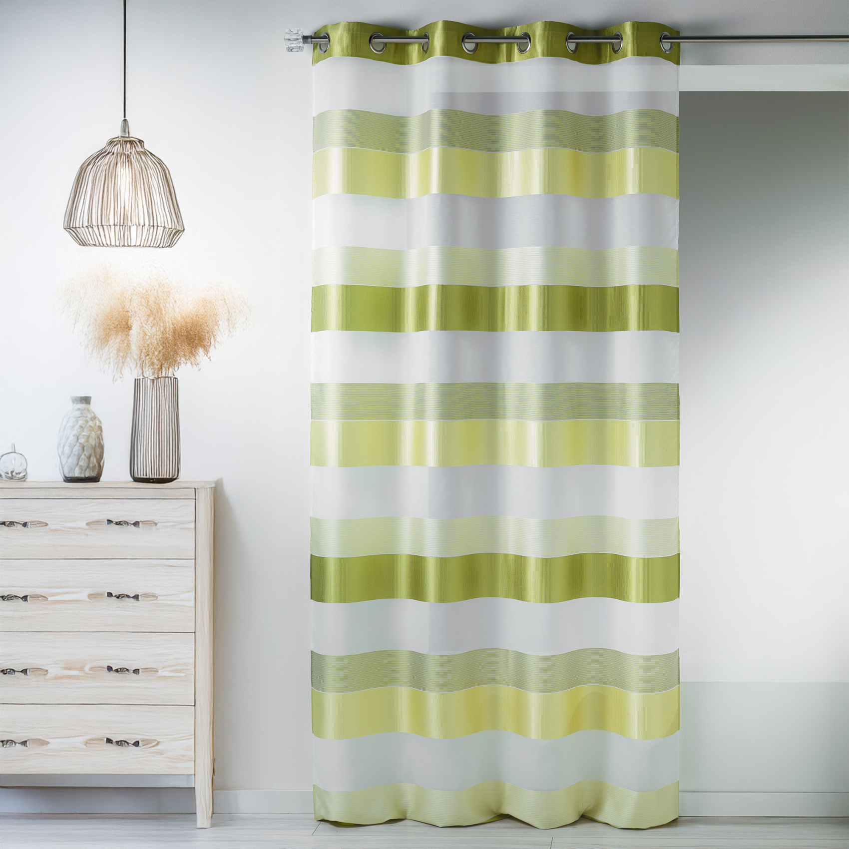 Voilage fantaisie tissée à rayures horizontales — vue 3