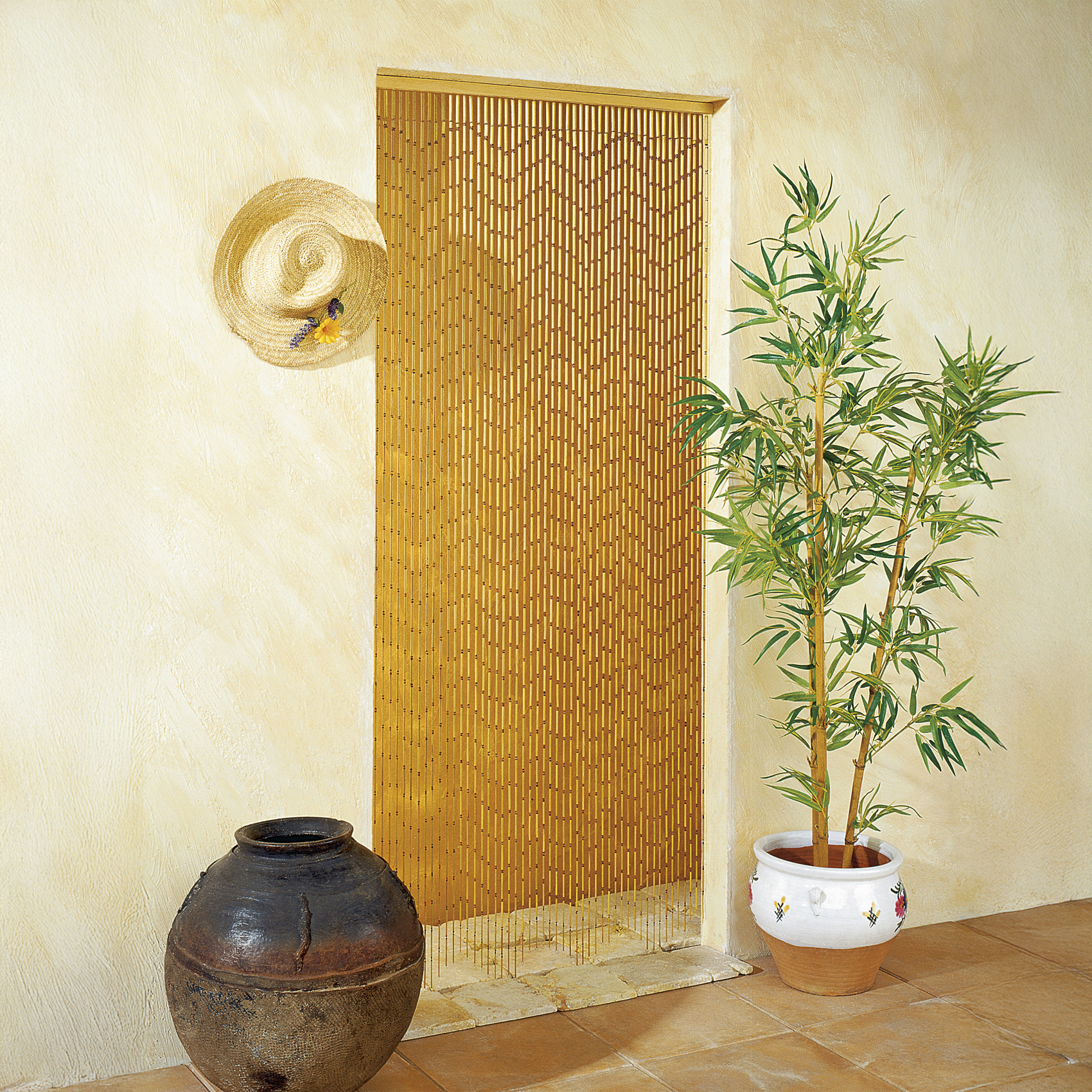 Rideau de porte en bambou avec bâtonnets naturels — vue 4