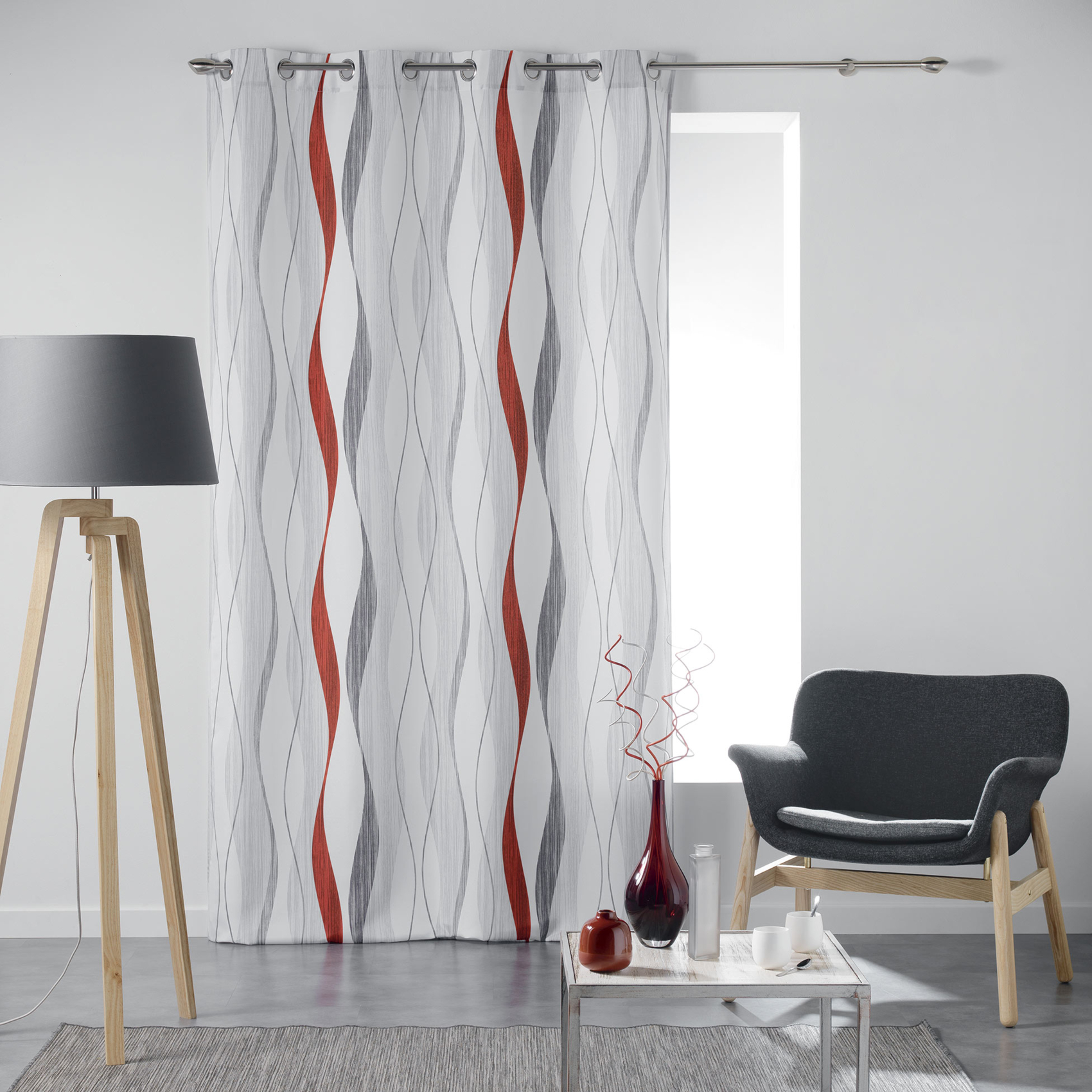 Rideau tamisant à rayures ondulées — vue 4