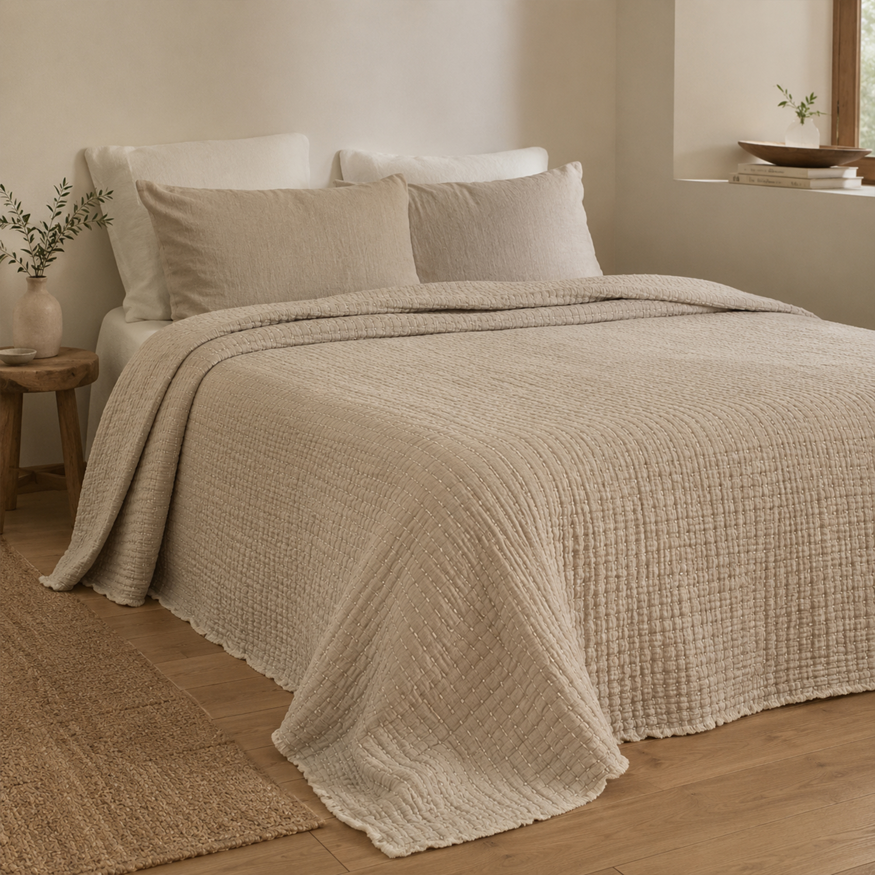 Couvre lit 100% coton premium point kanta TIVOLI HAOMY — vue 4