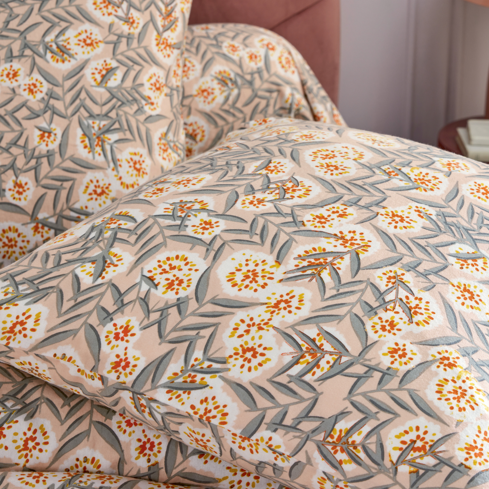 Parure de lit 3 pièces flanelle feuillage housse + taies — vue 3