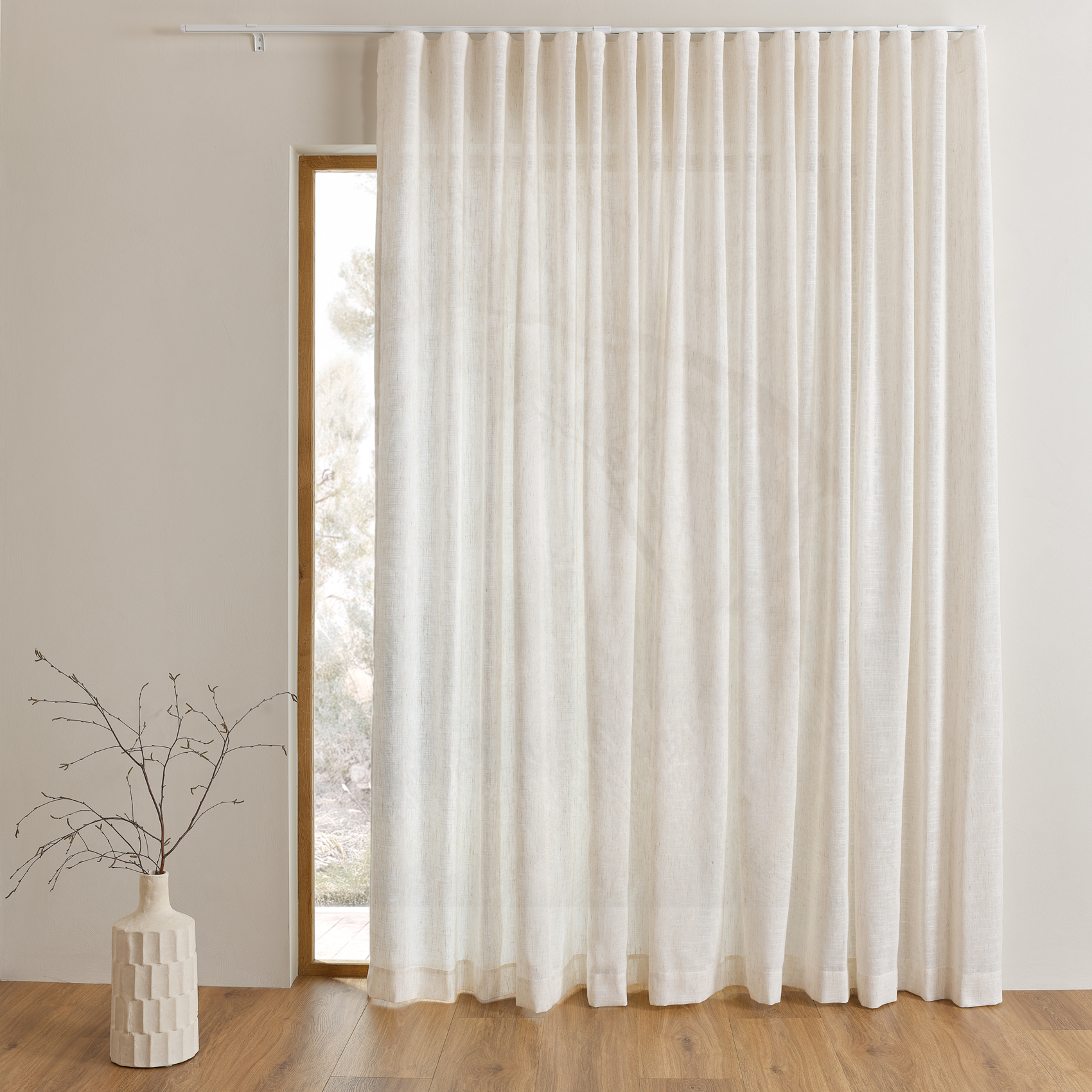 Kit rail extensible + Voilage poly-lin wave — vue 6