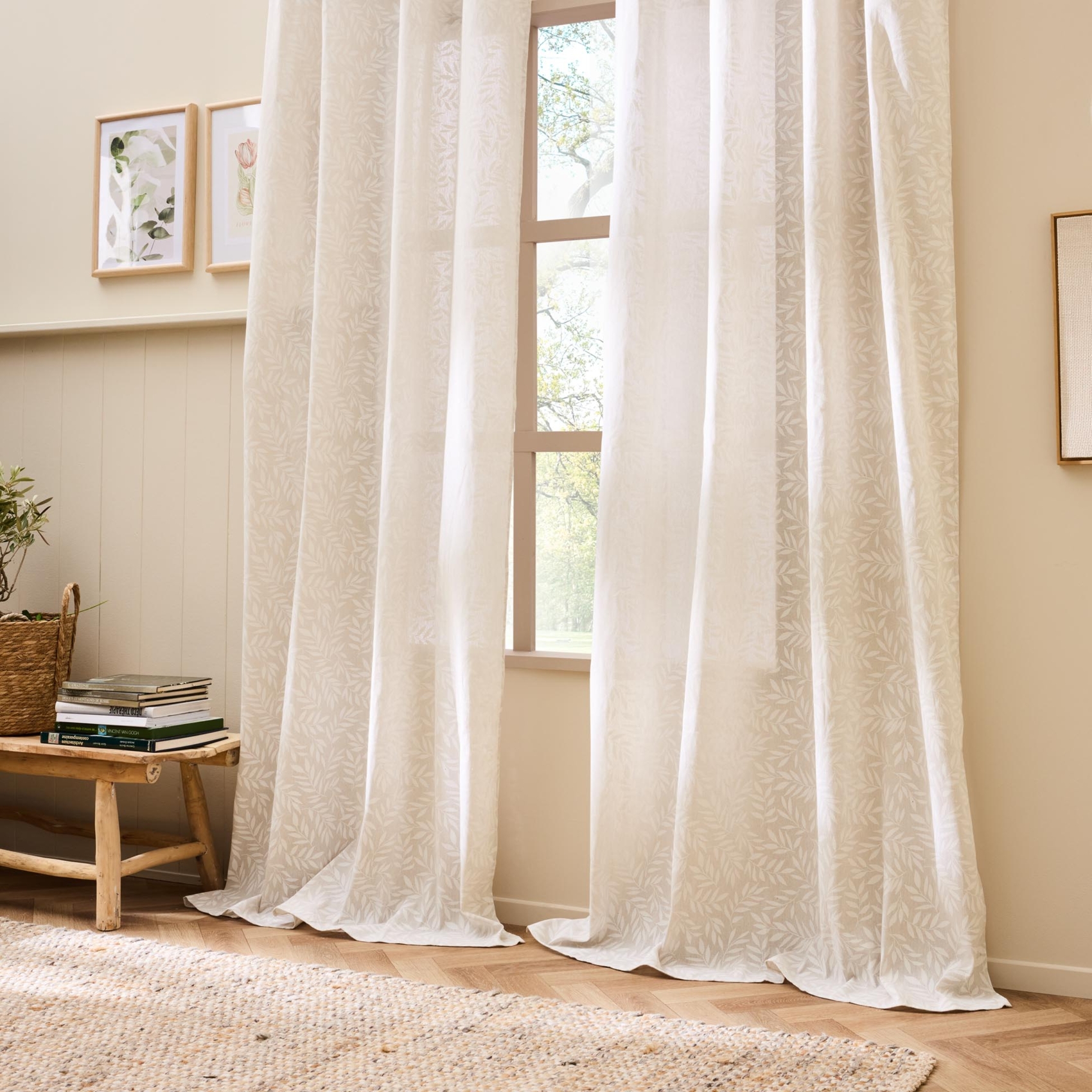 Rideau vintage feuillage tissé — vue 4