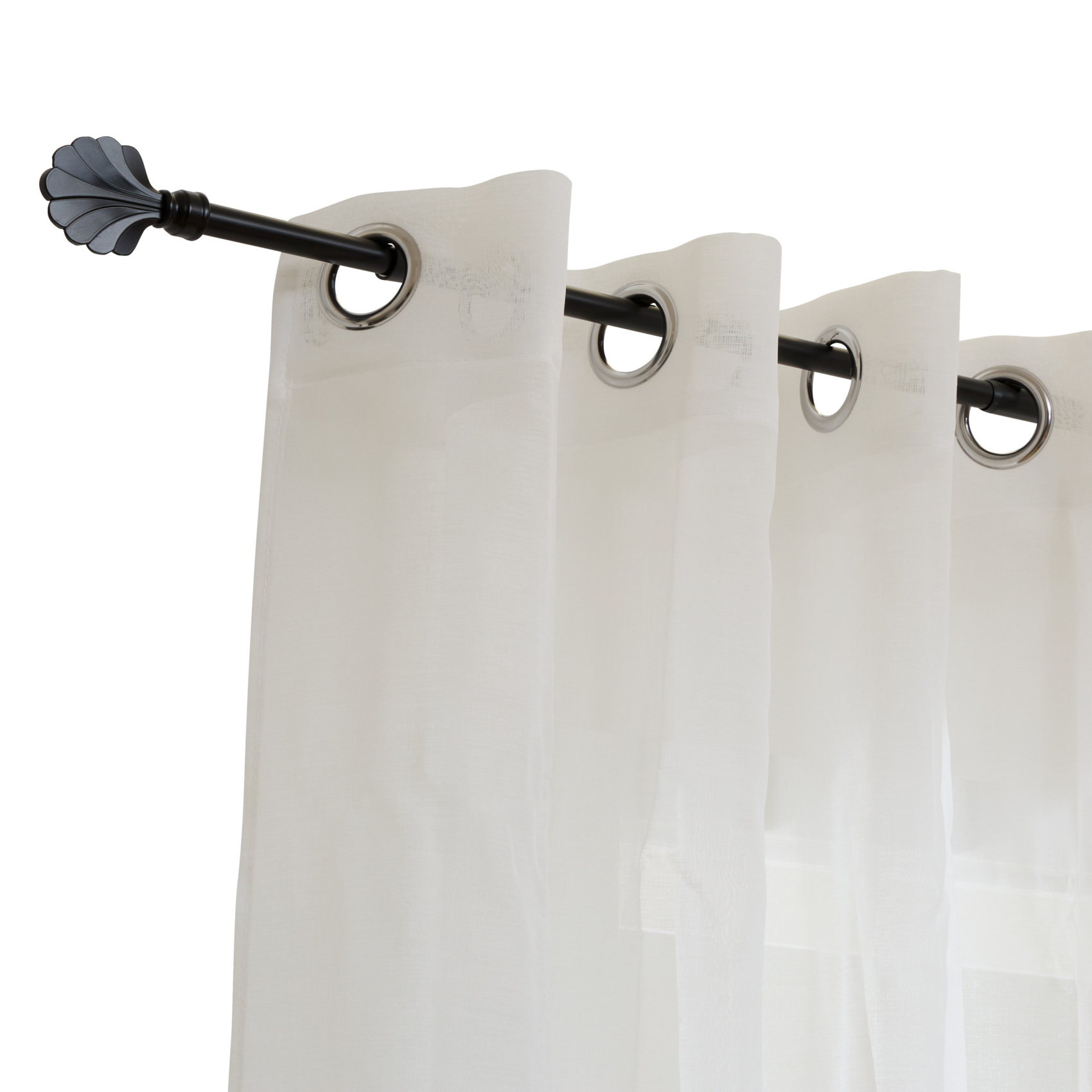 Kit tringle à rideaux extensible avec embout éventail en métal — vue 5
