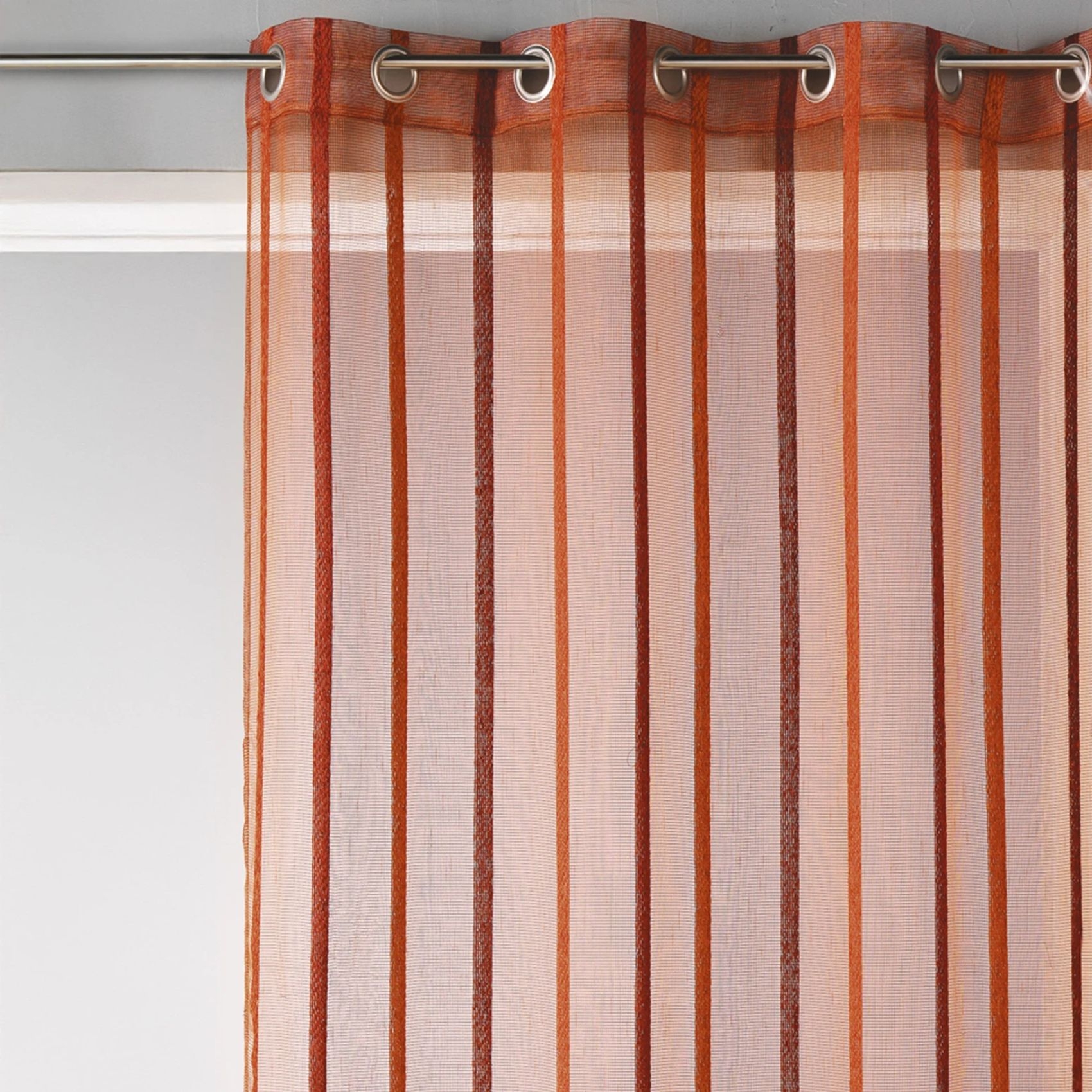 Voilage coloré rayures ton sur ton — vue 6