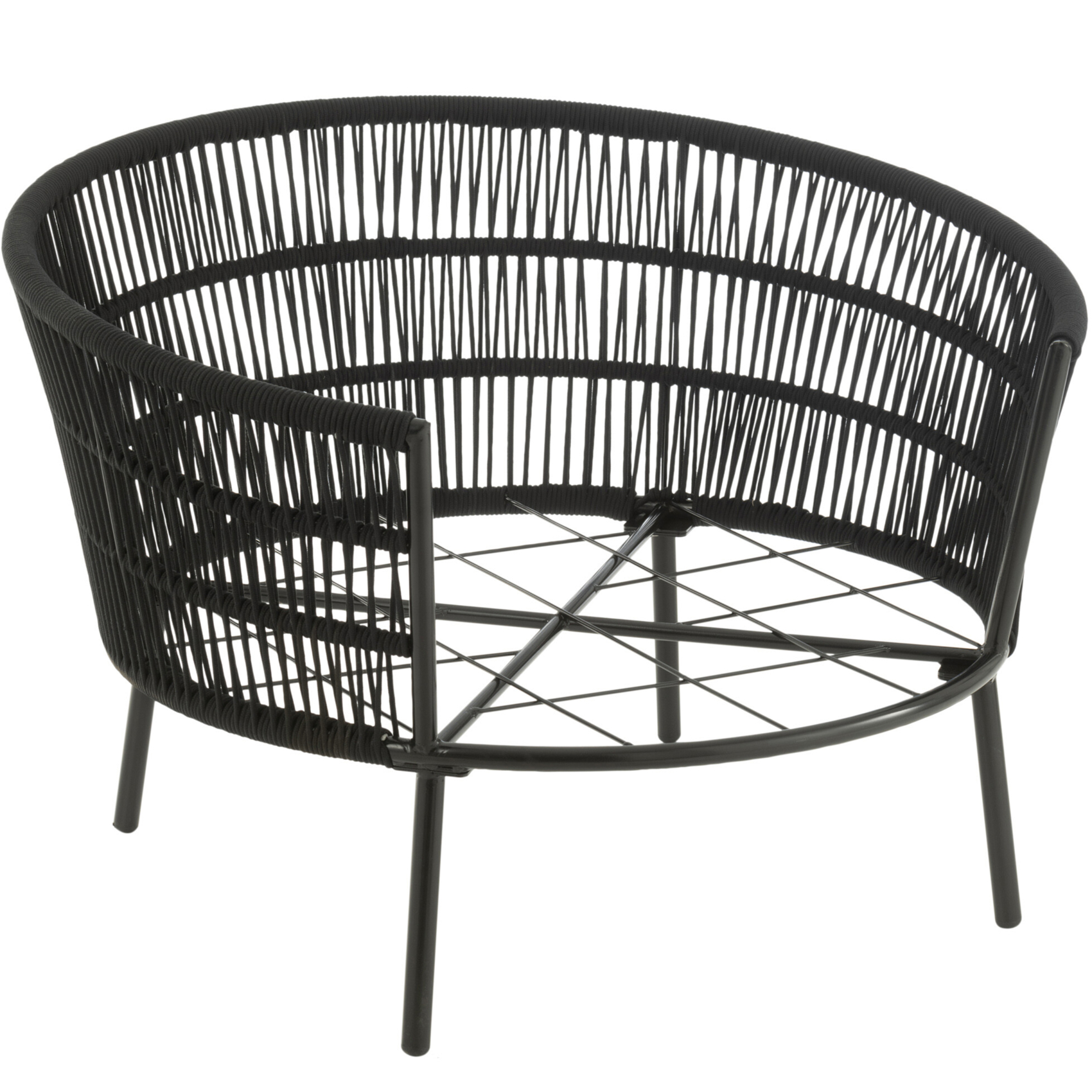 Fauteuil de jardin en rotin et metal — vue 3