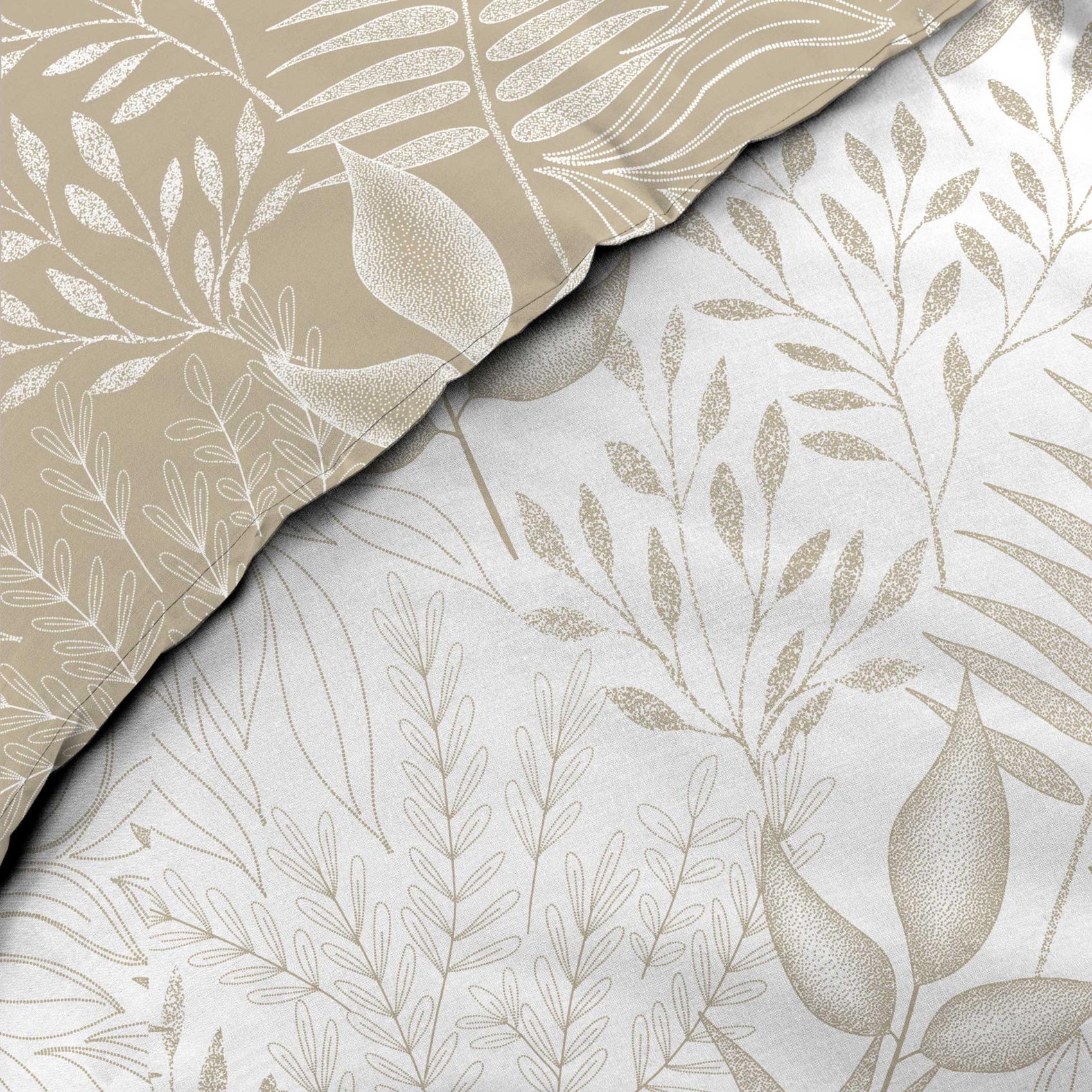Parure de lit réversible en coton motif feuillage — vue 4