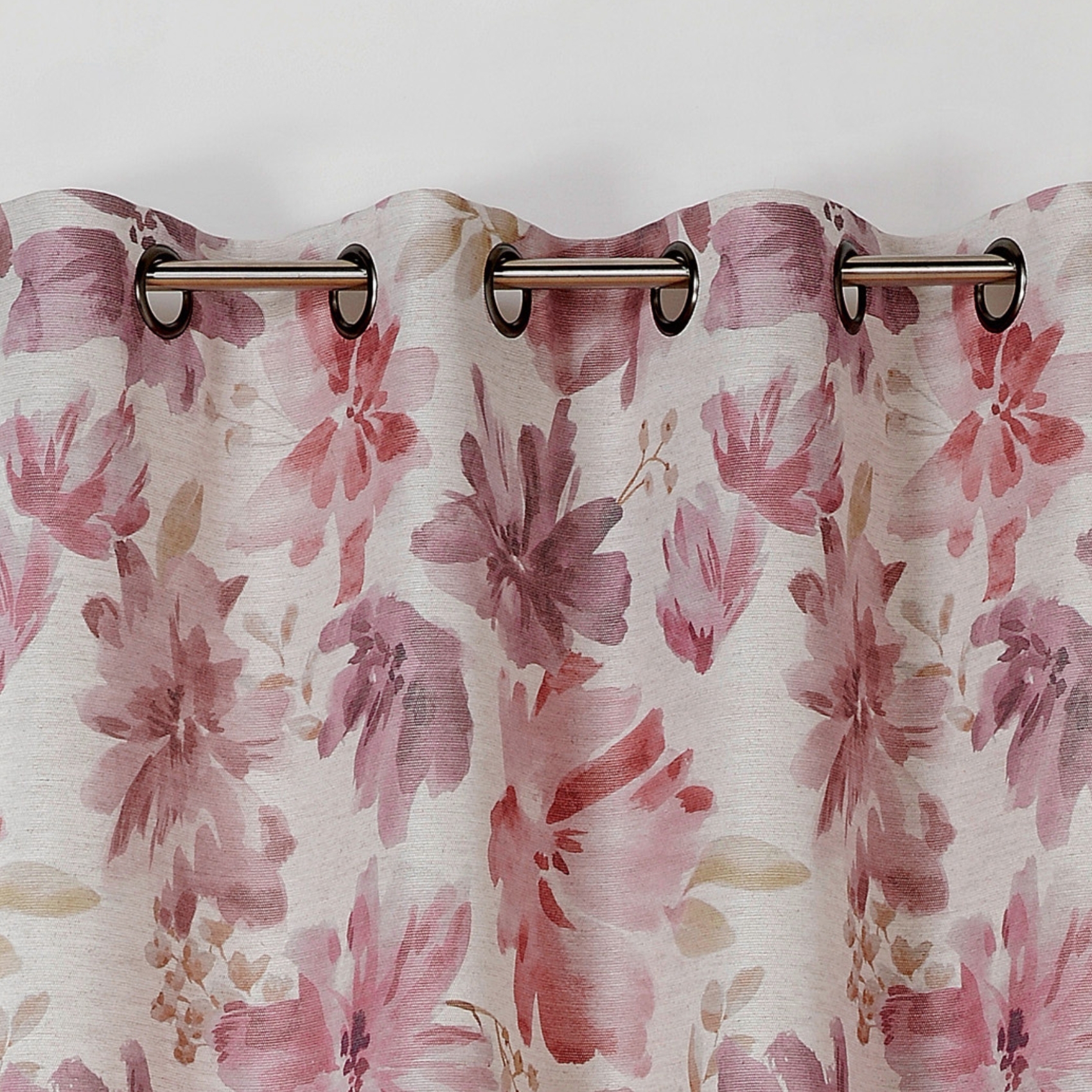 Rideau tamisant aquarelle fleurs — vue 3