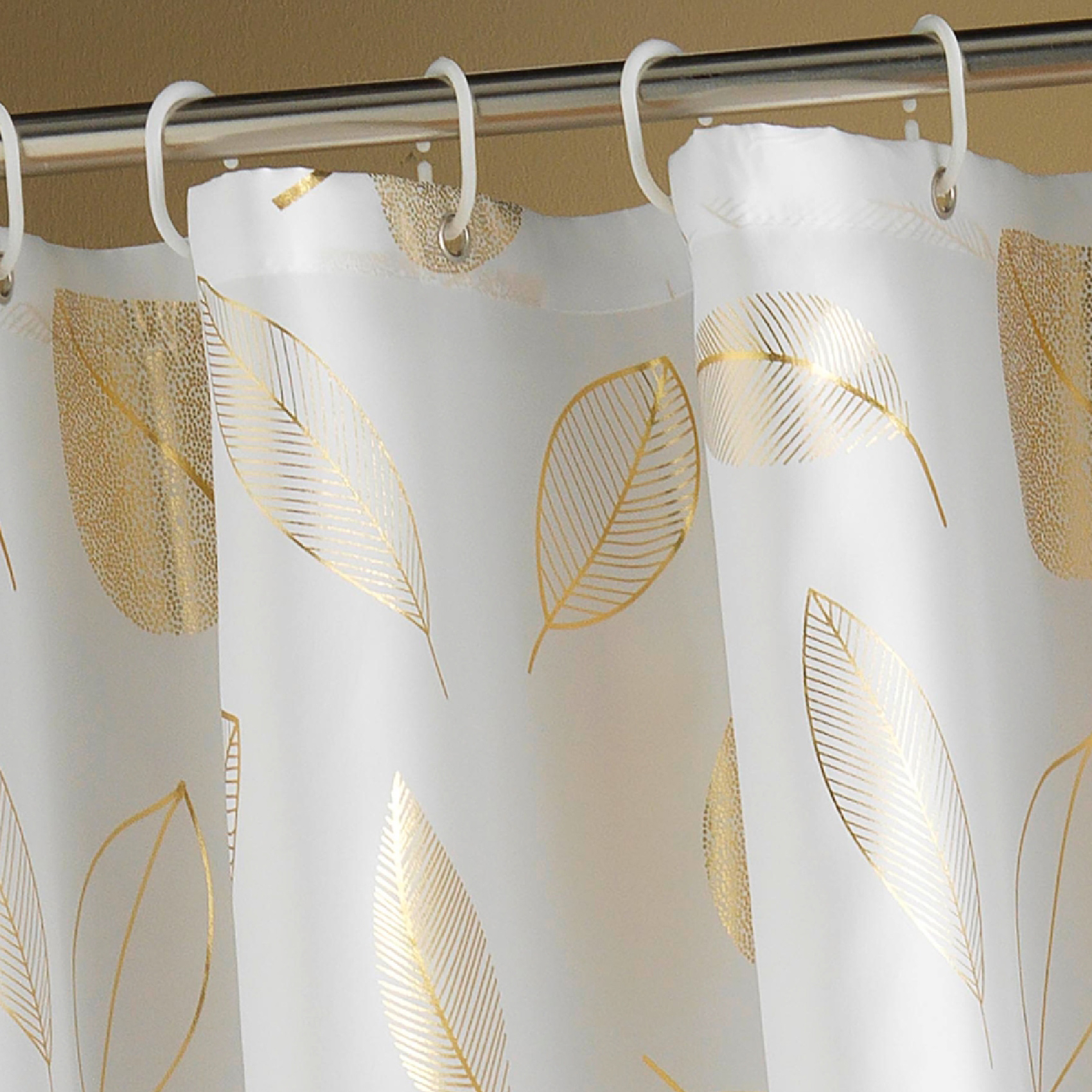 Rideau de Douche avec Crochets Joya Feuilles Dorées — vue 4