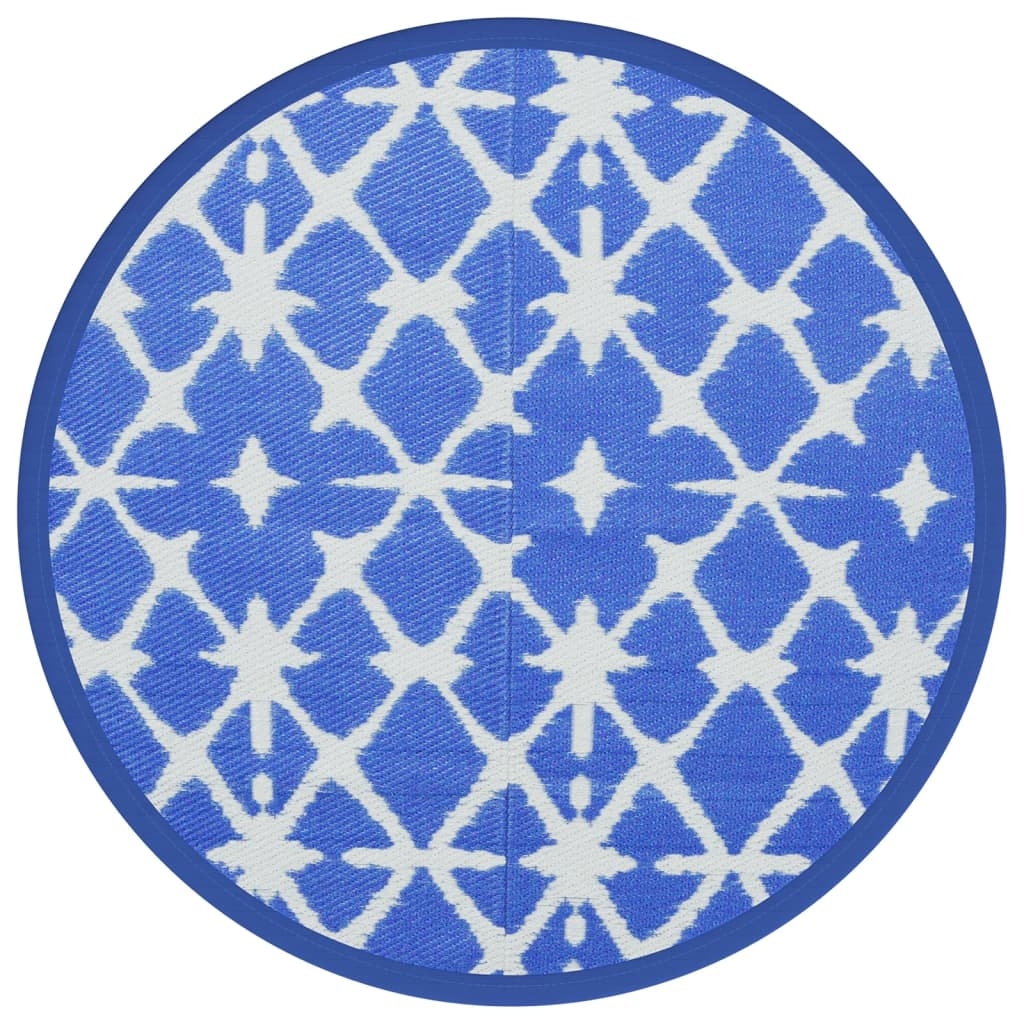 Tapis rond extérieur réversible tissage jacquard graphique