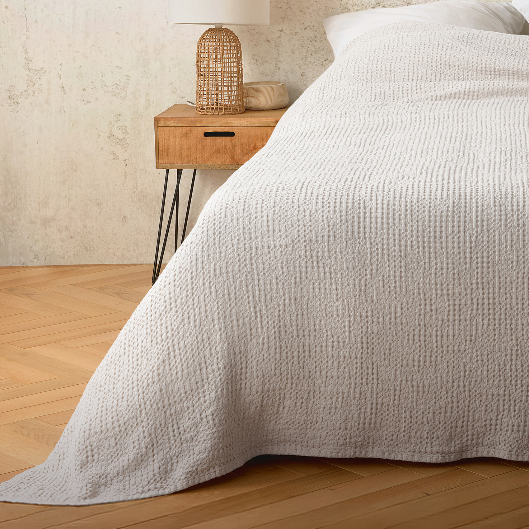 Plaid ou couvre lit 100%  coton nid d’abeille — vue 3