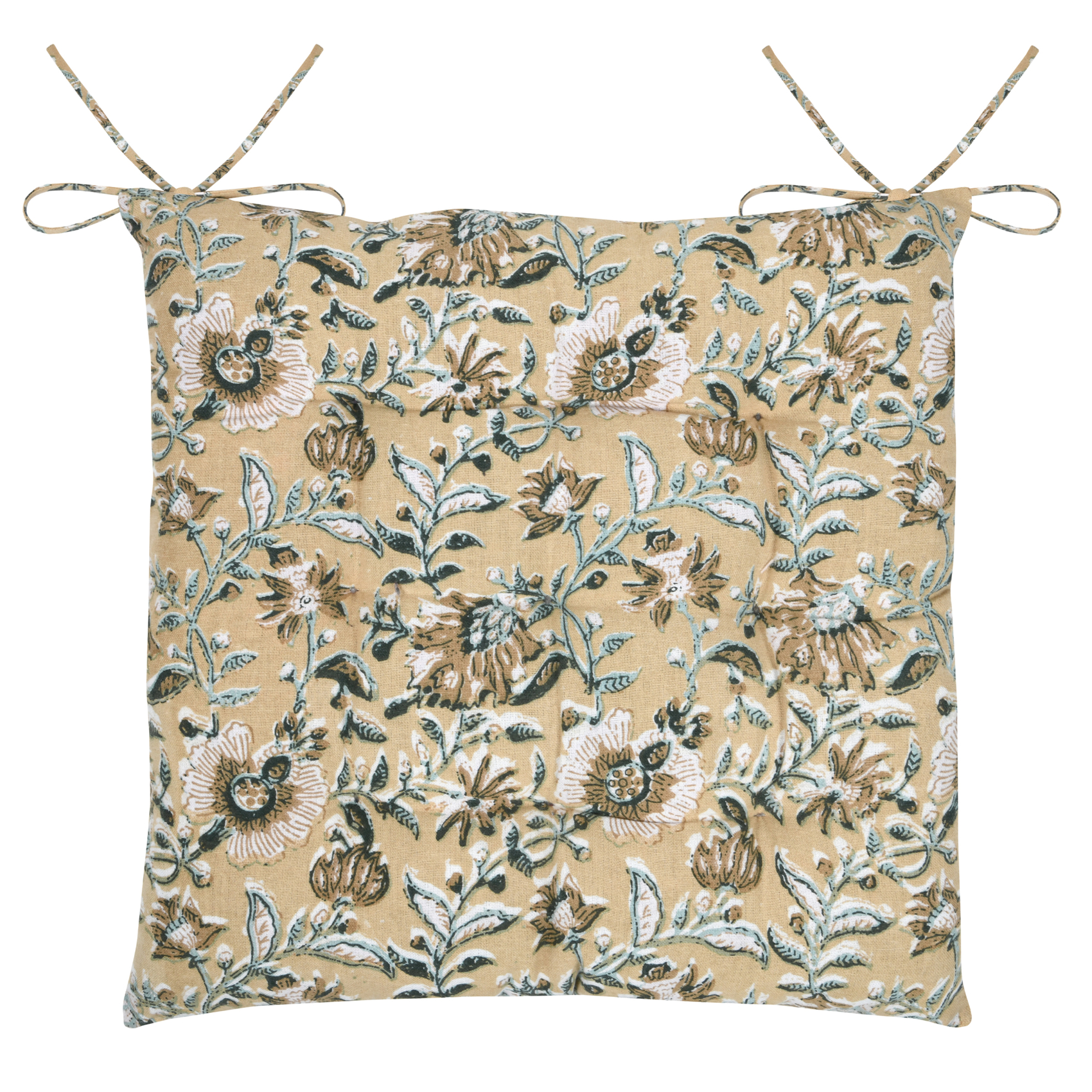 Galette de chaise motif floral élégant