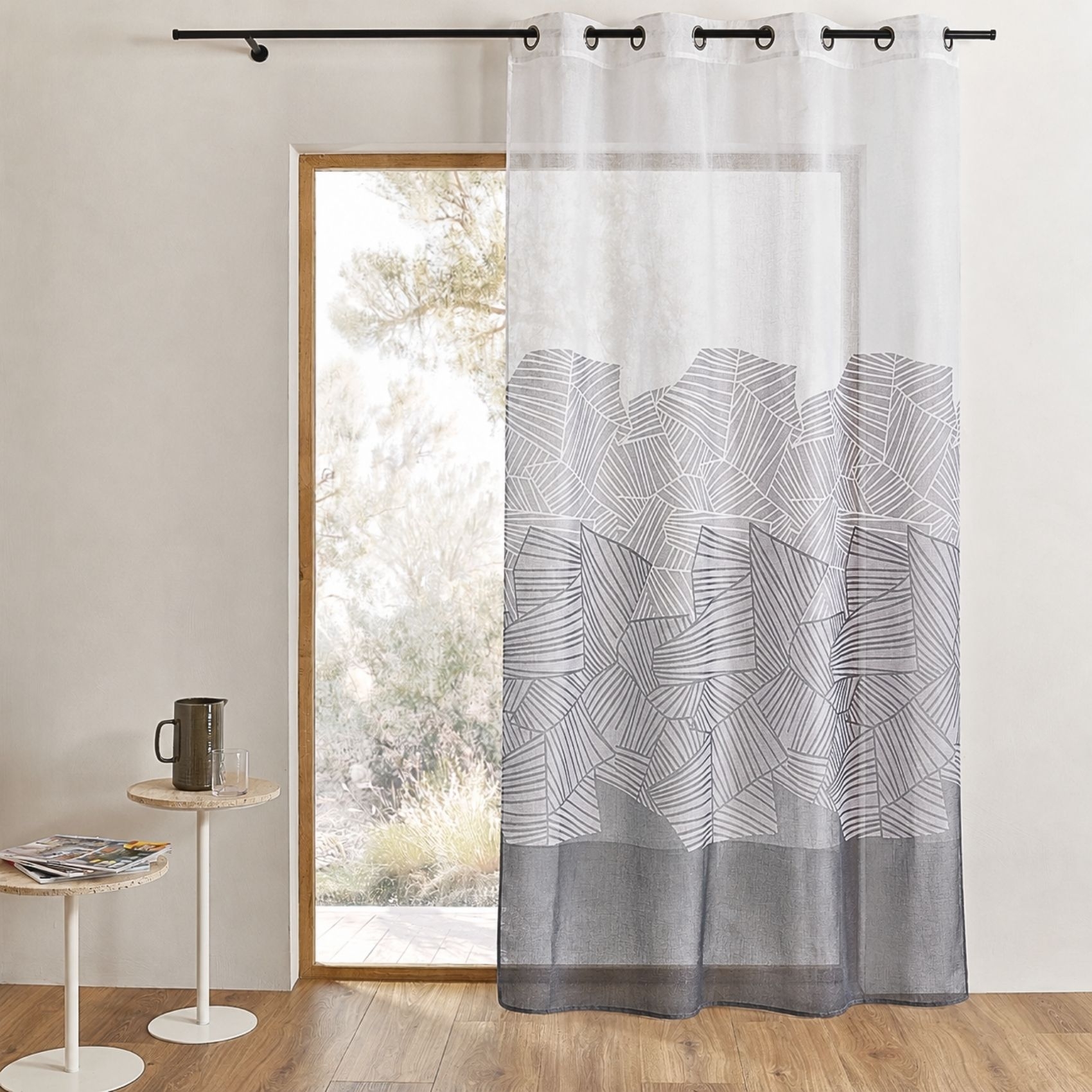 Voilage en Etamine Légère à Motifs Graphiques