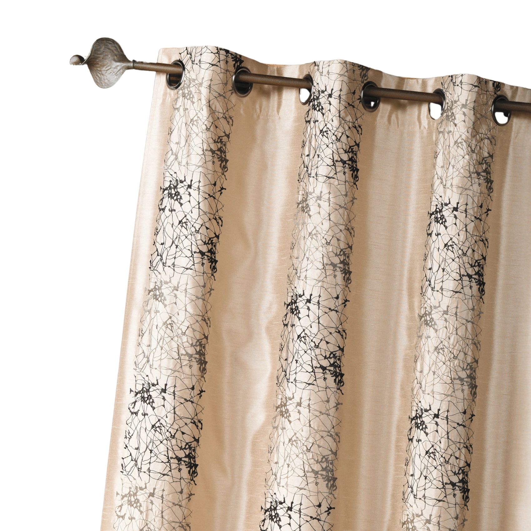 Rideau d'ameublement shantung brodé motif éthnique — vue 3