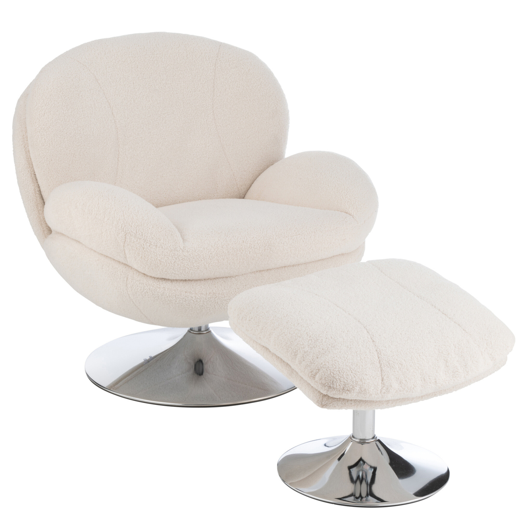 Fauteuil relax et repose pied effet velours texturé