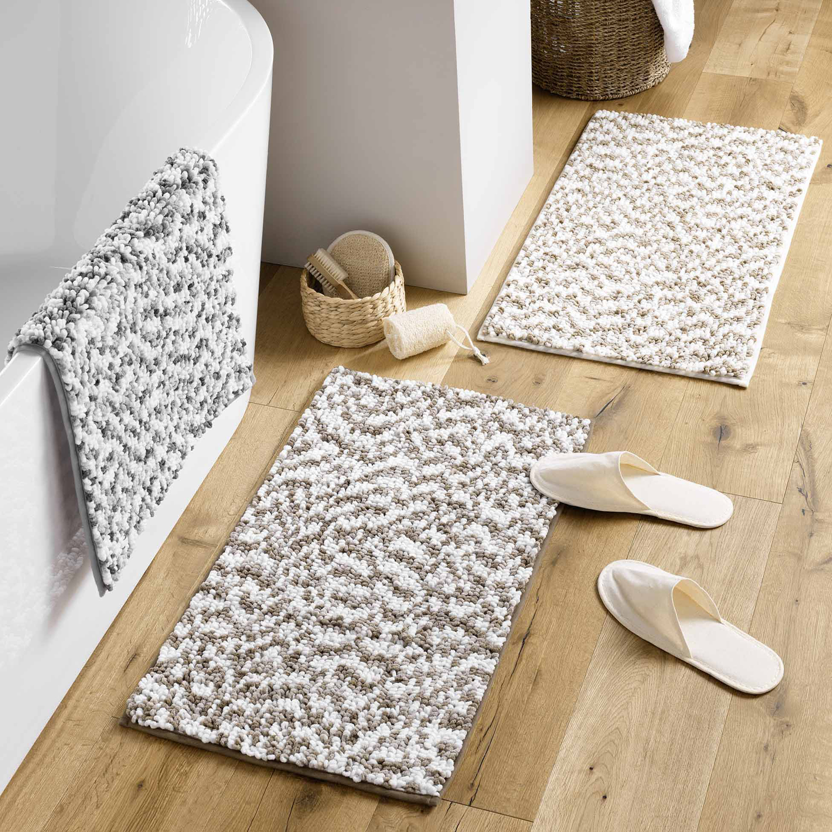 Tapis de Bain en microfibre tricolore — vue 4