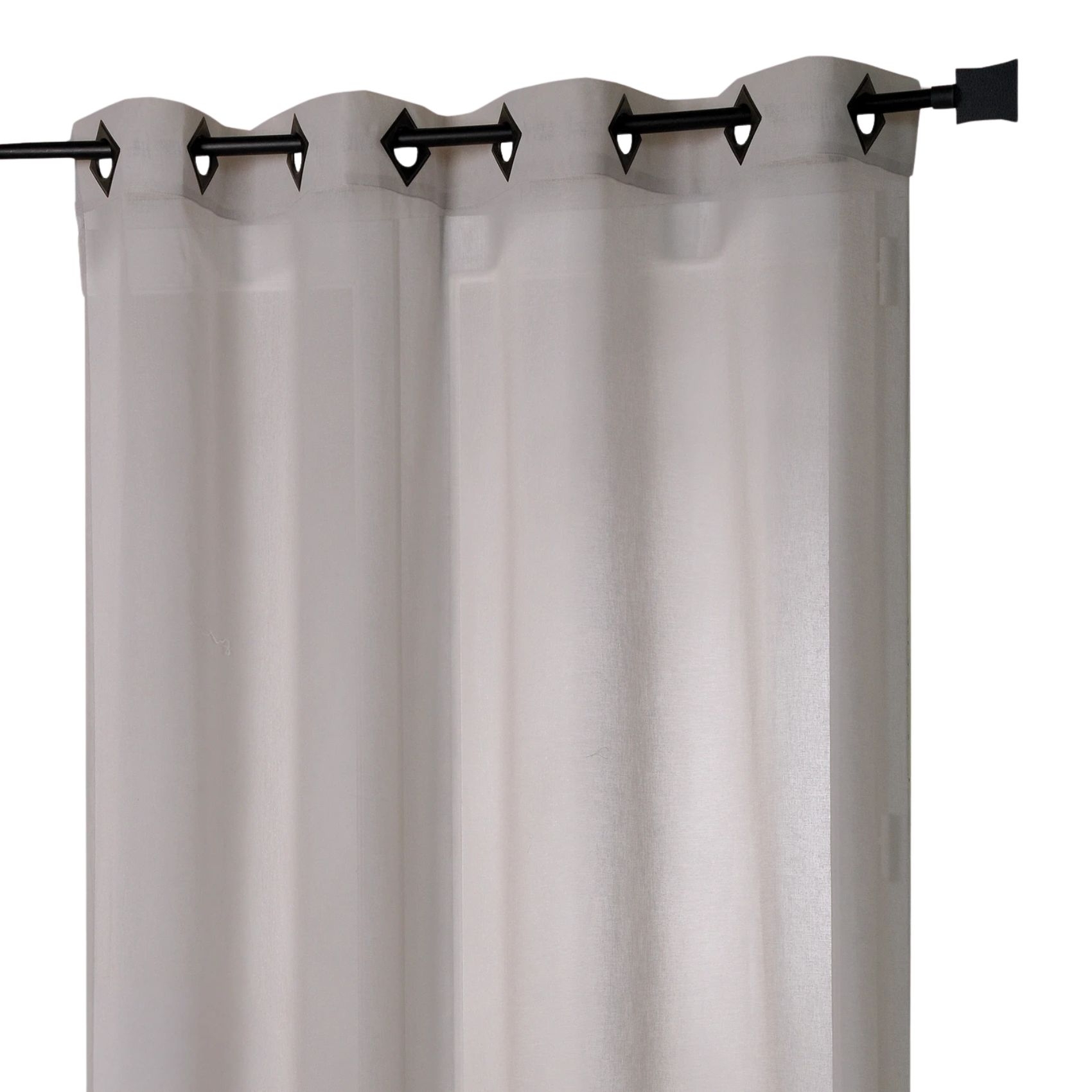 Voilage en Etamine Légère Unie à Oeillets Carrés — vue 4