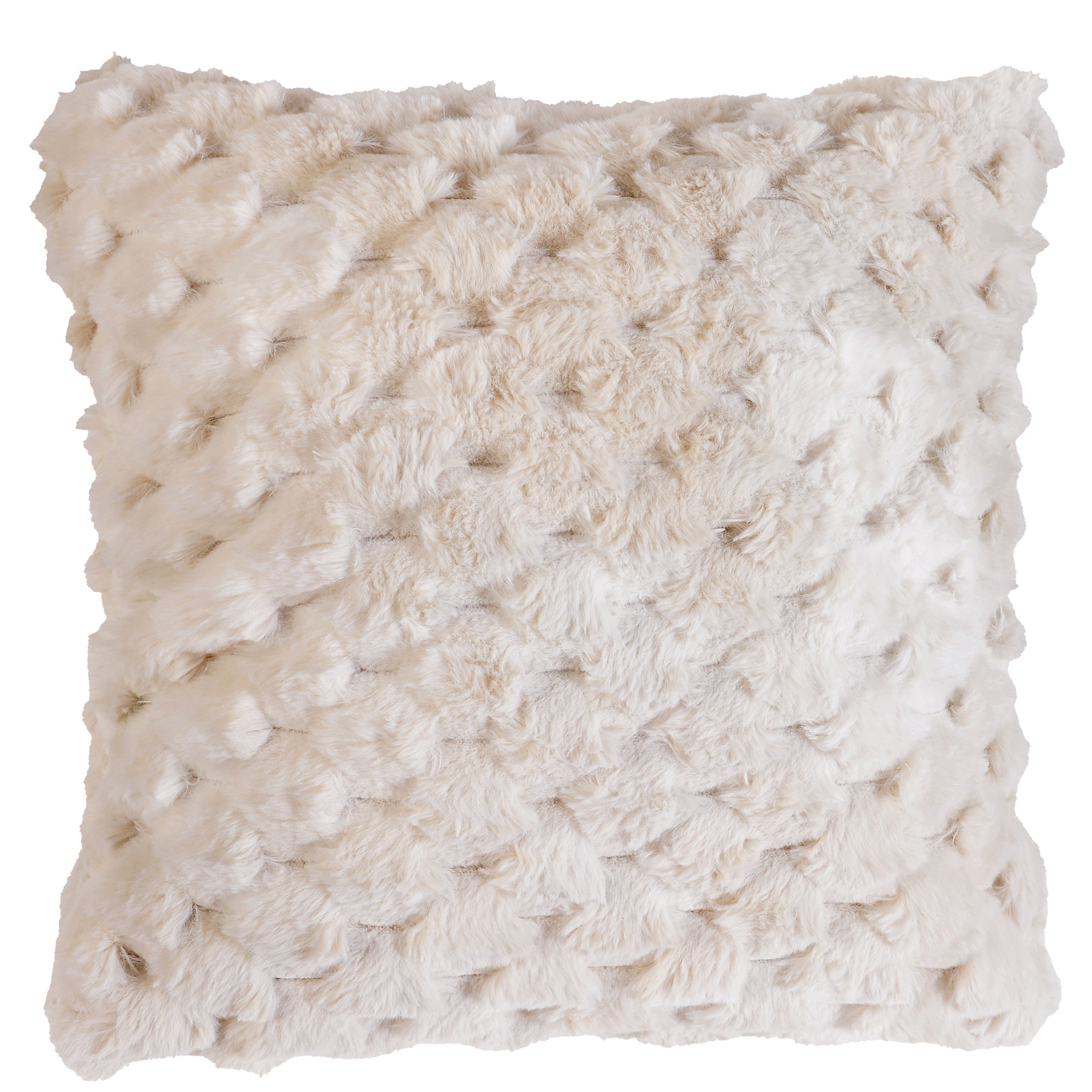 Coussin Imitation Fourrure avec Relief Géométrique — vue 5