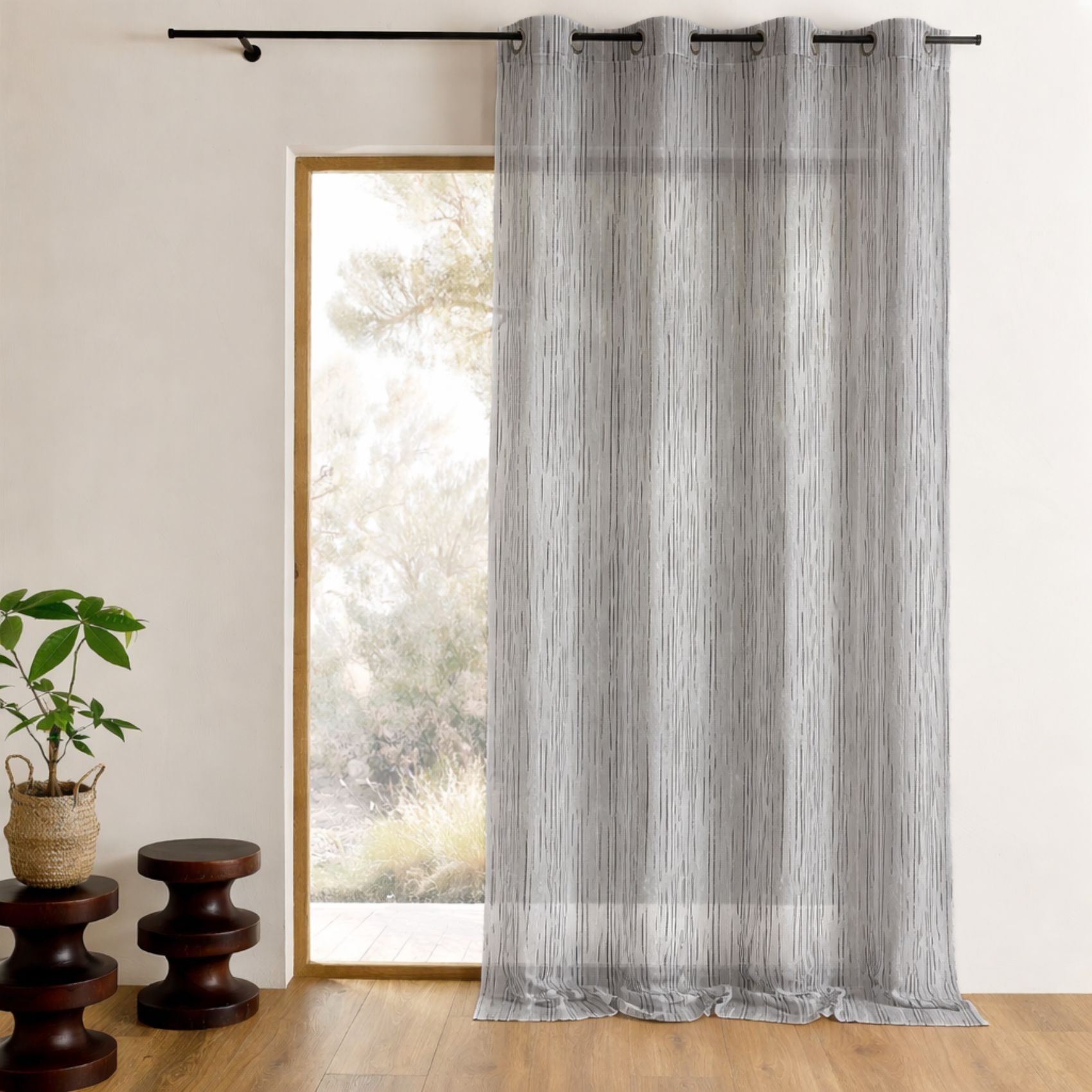 Voilage en organza multicolore tissé