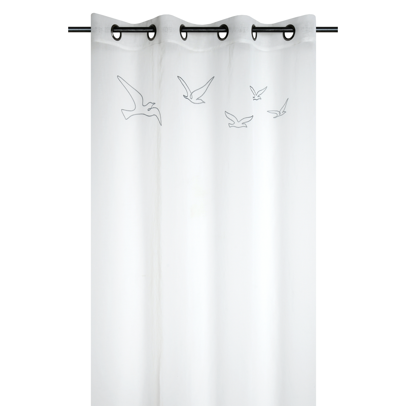 Voilage tamisant à œillets motif oiseaux — vue 3