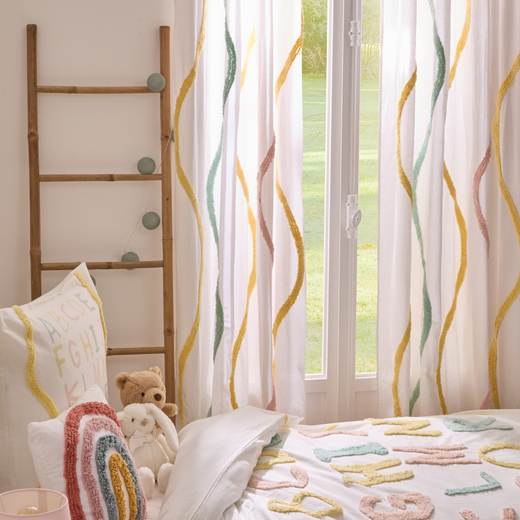 Rideau à œillets tufté ondulations — vue 5