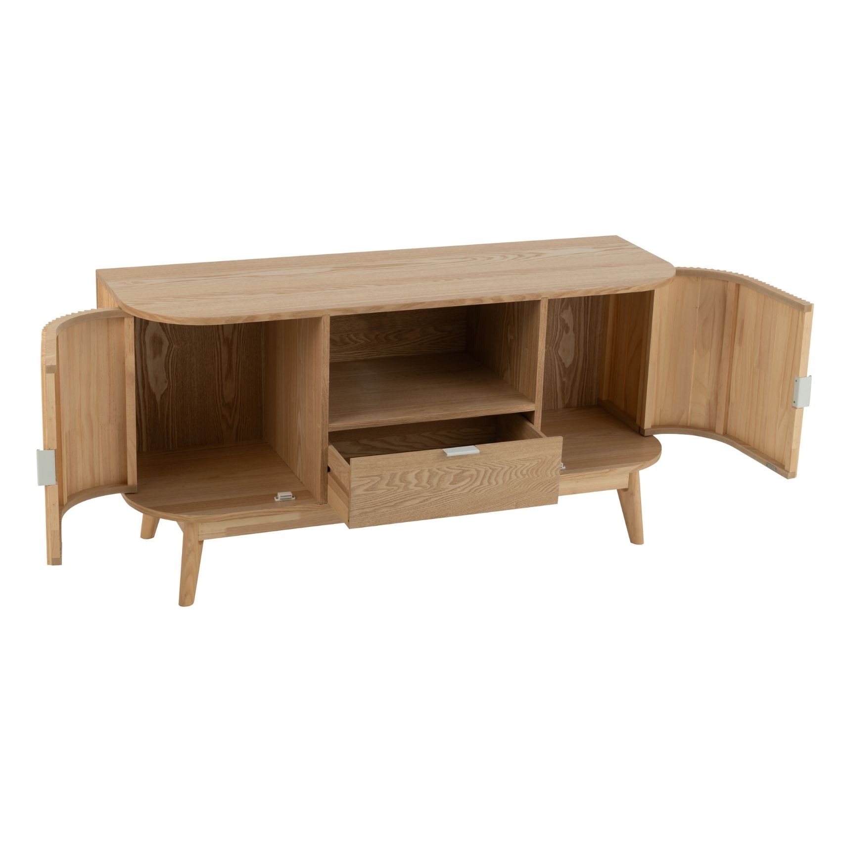 Meuble de rangement arrondi en bois naturel — vue 3