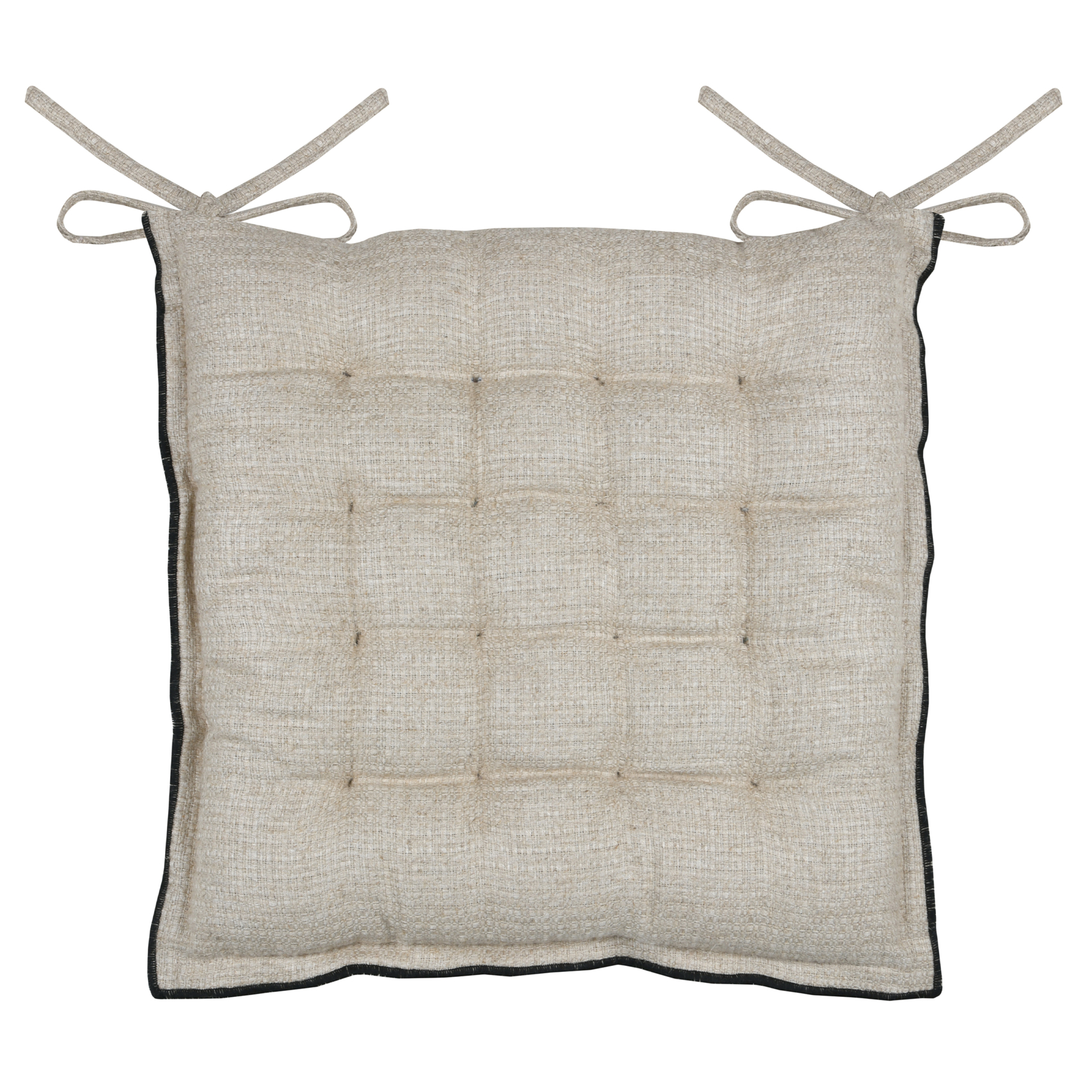 Galette de chaise en poly-lin avec finitions passepoil