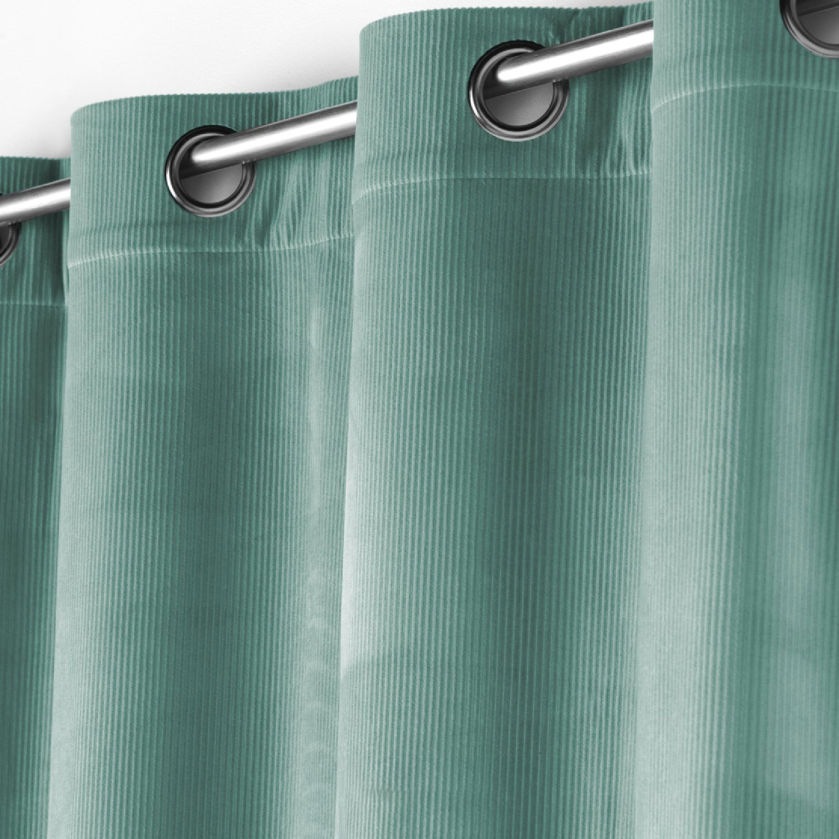 Rideau à œillets casual sauge velours côtelé uni — vue 3