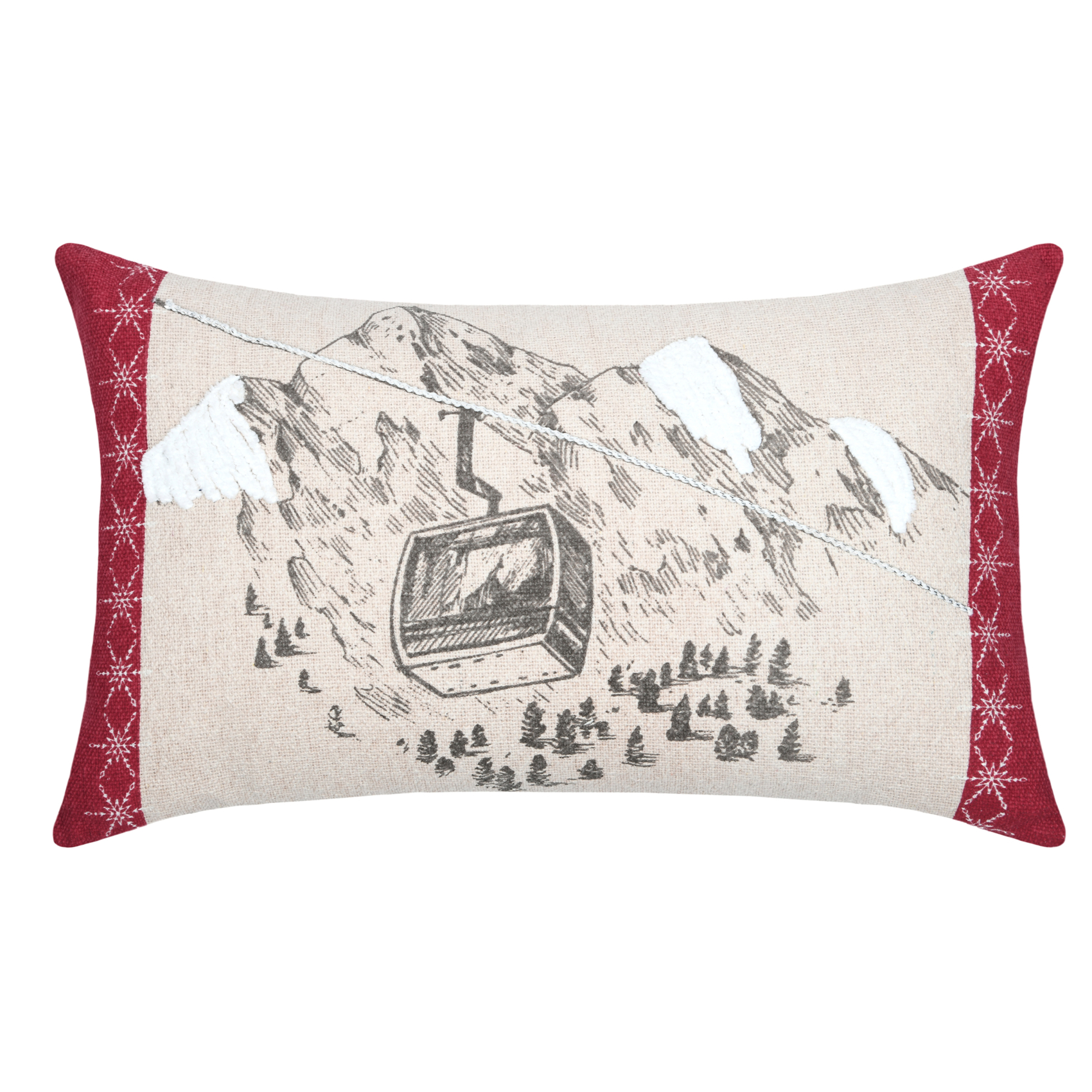 Coussin déco montagne télécabine
