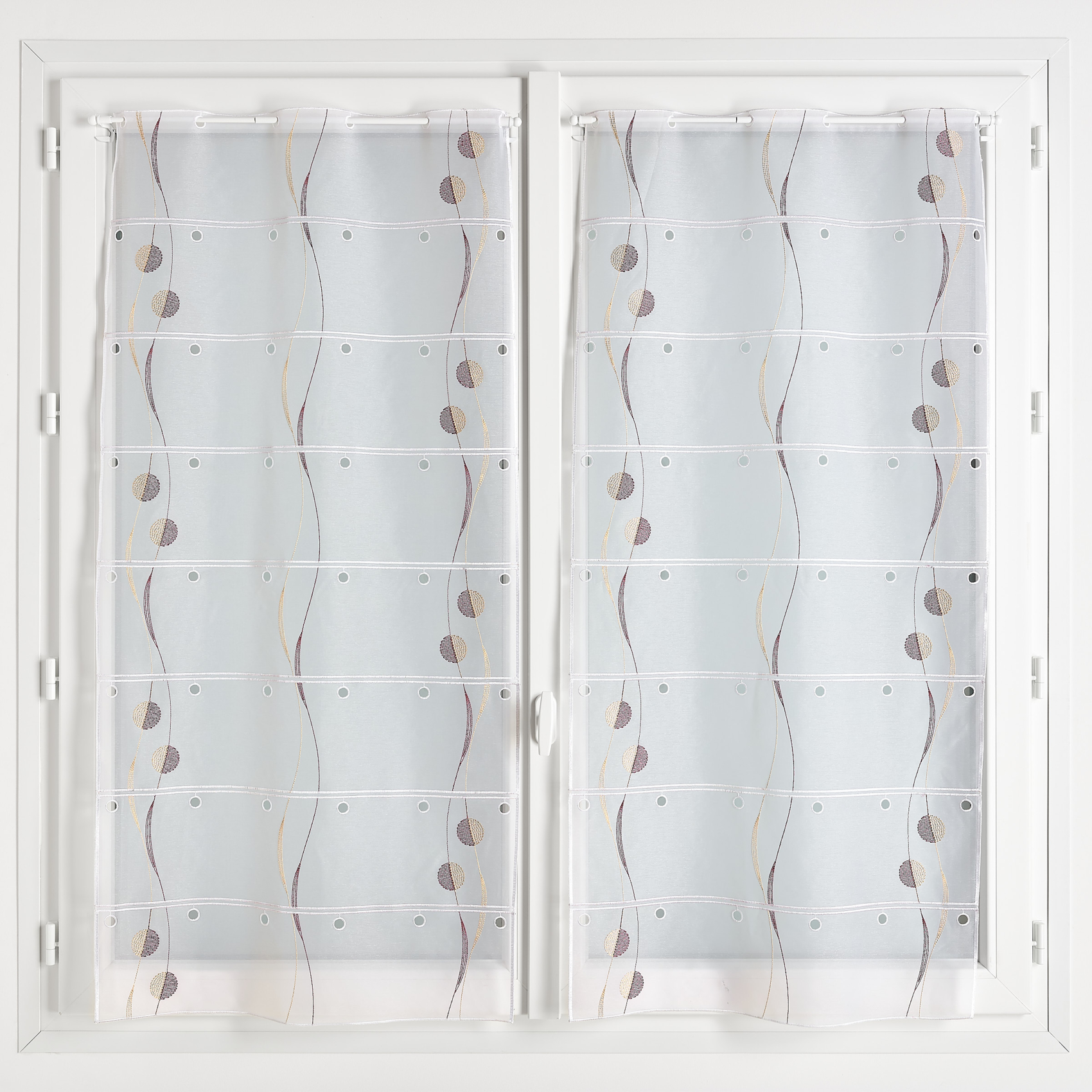 Modulable brodé avec motifs ronds et vagues