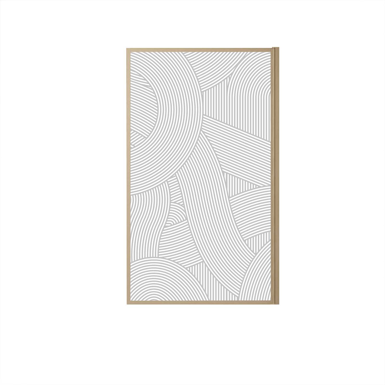 Pare-baignoire Japandi en verre sérigraphié motif arrondi