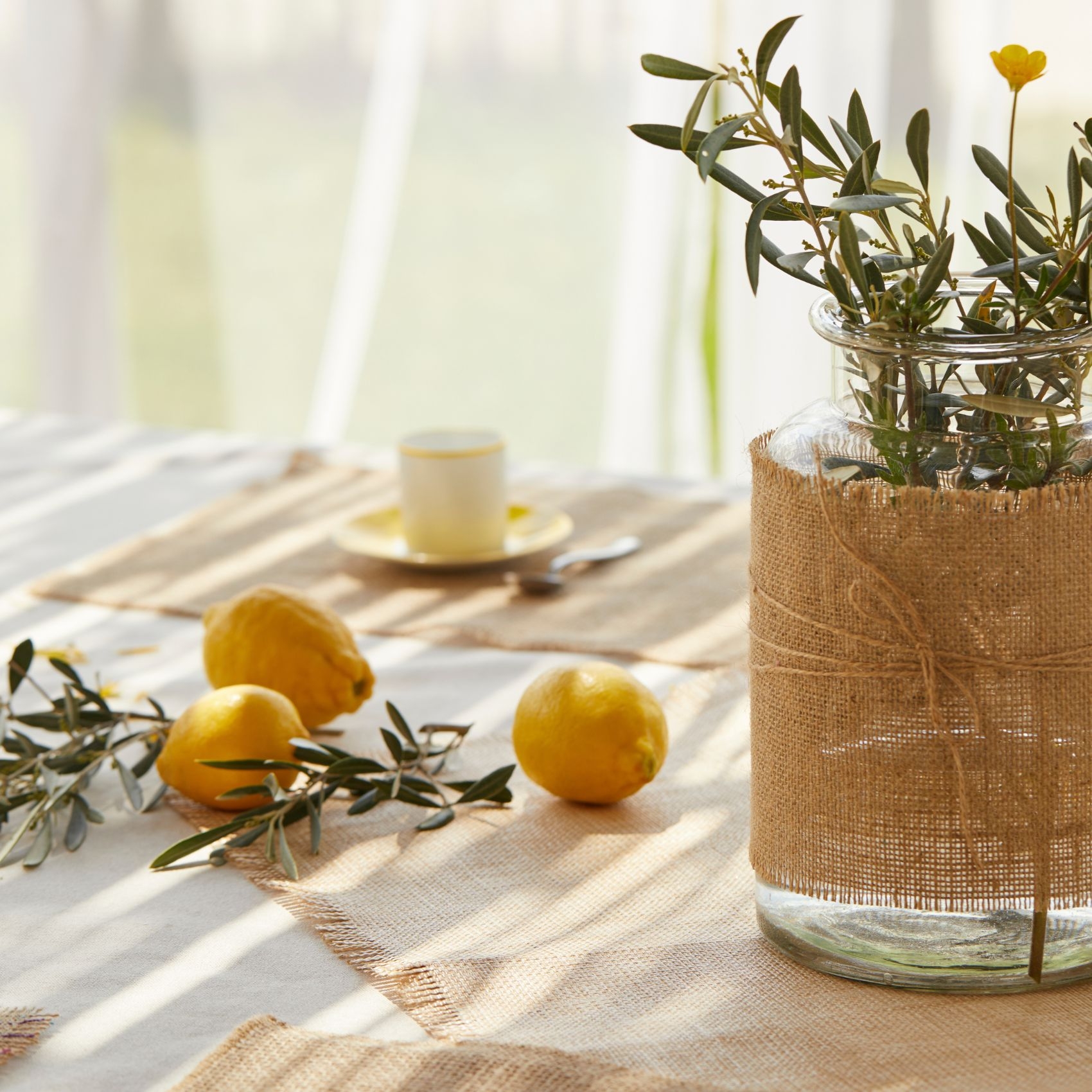 Tissu imitation raphia naturel — vue 6