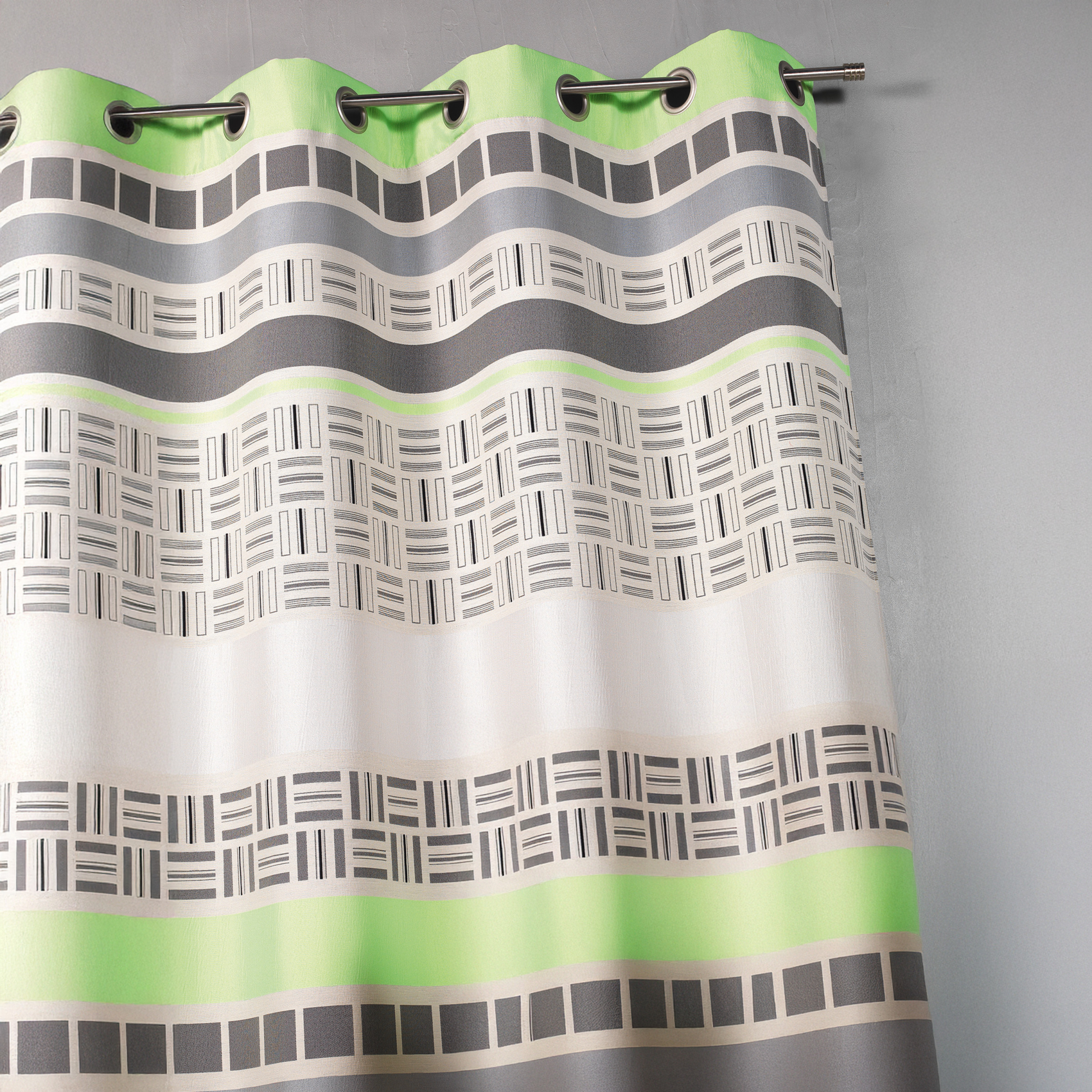 Rideau en jacquard design à rayures horizontales